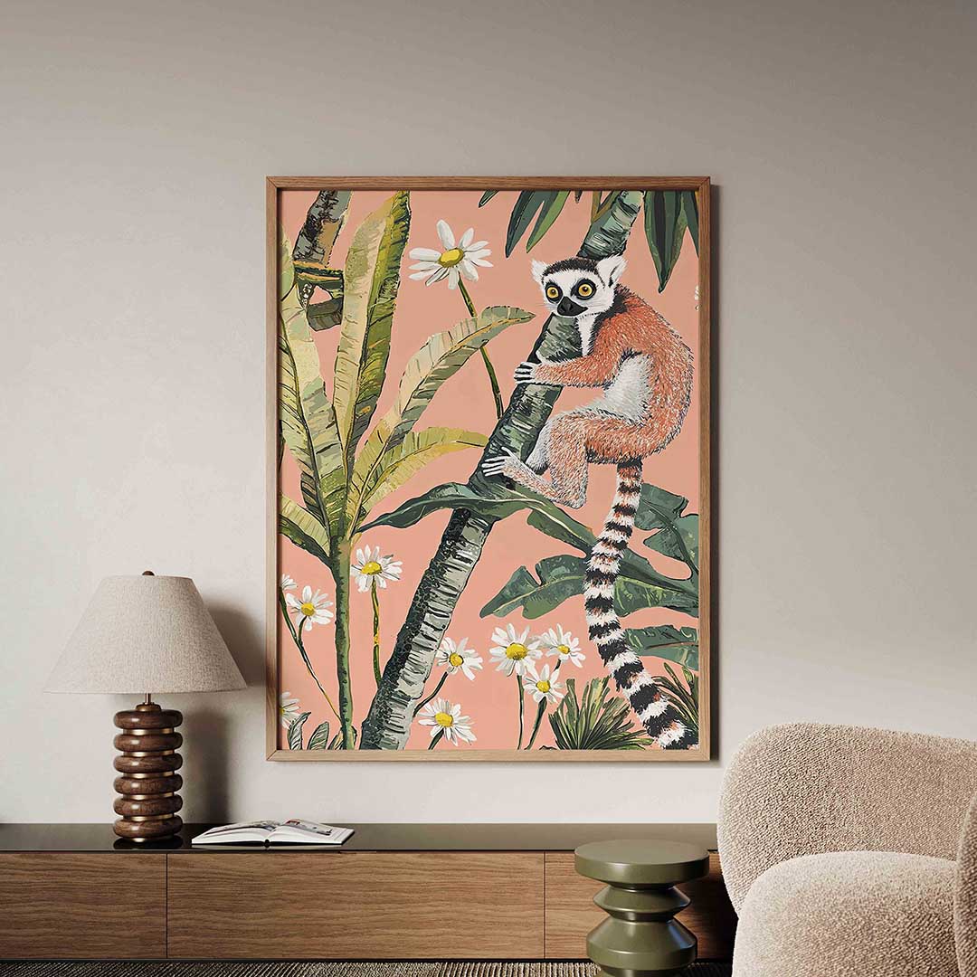 Lemur op palm Poster