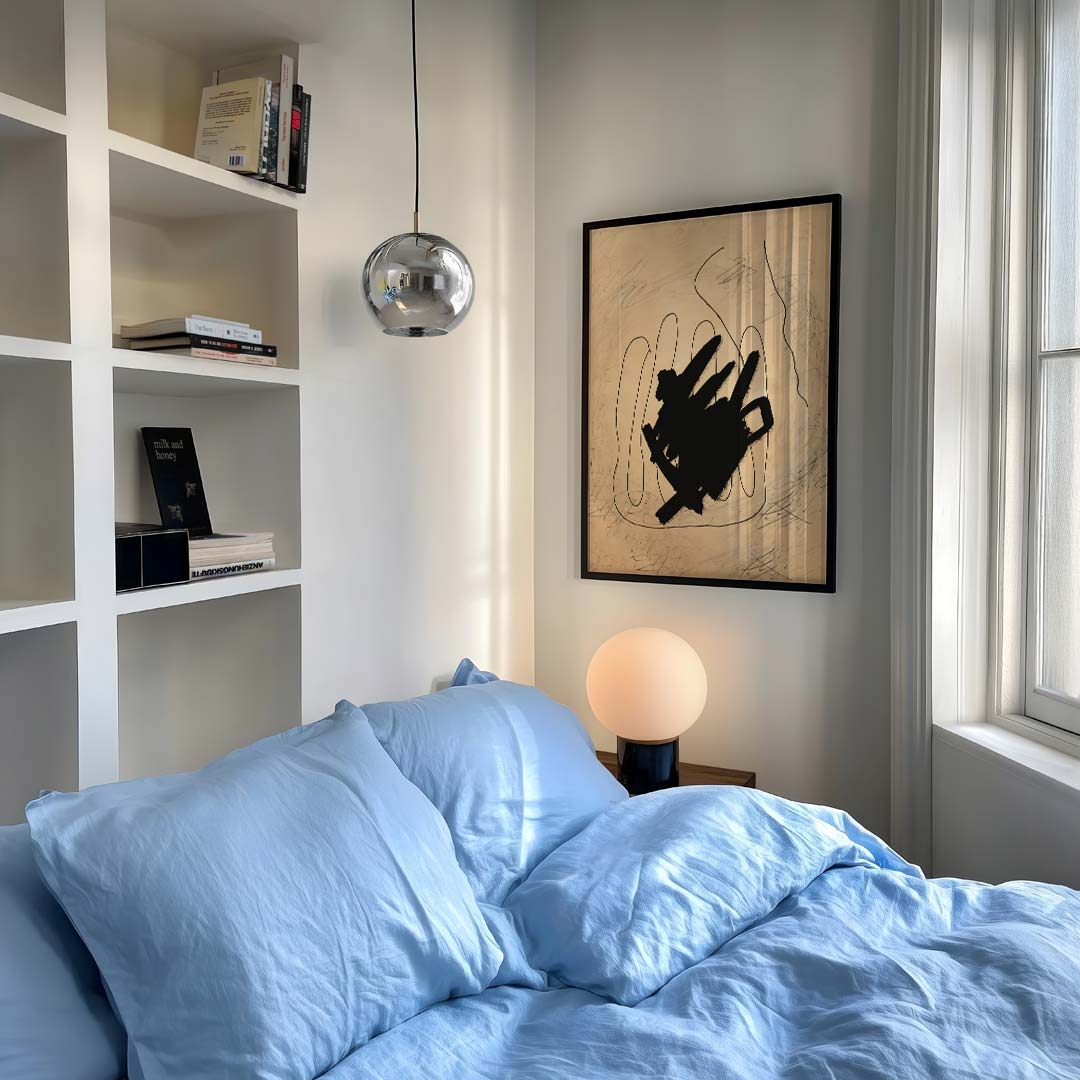 Abstracte Kunstposter met Zwarte Accenten Poster-WallArtistic