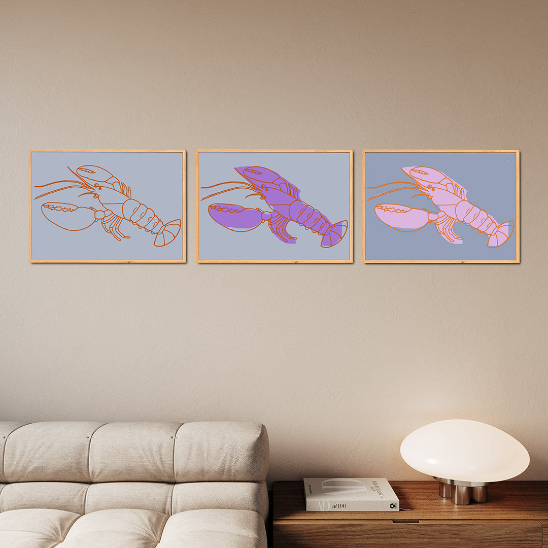 Lijnenspel kreeft Posterset