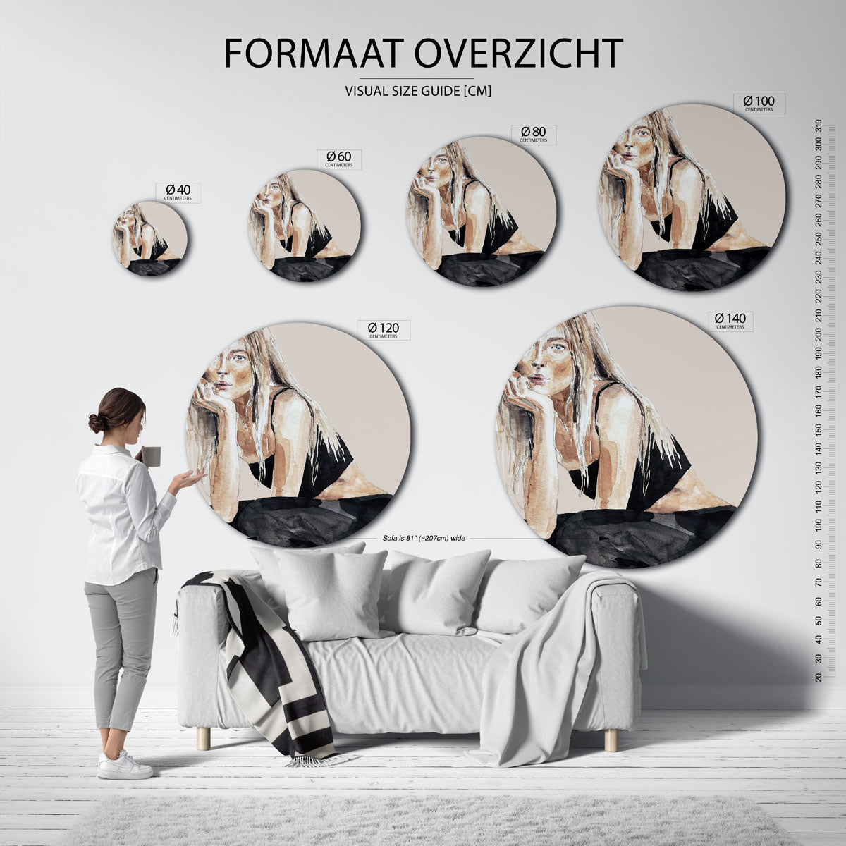 Vrouw in zwart Muurcirkel