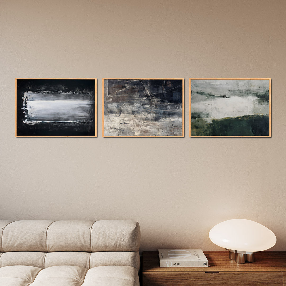 Monochrome strepen Posterset