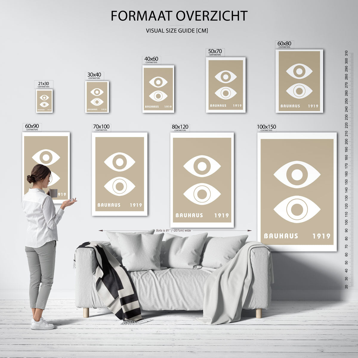 Oogvormen en tekst Poster