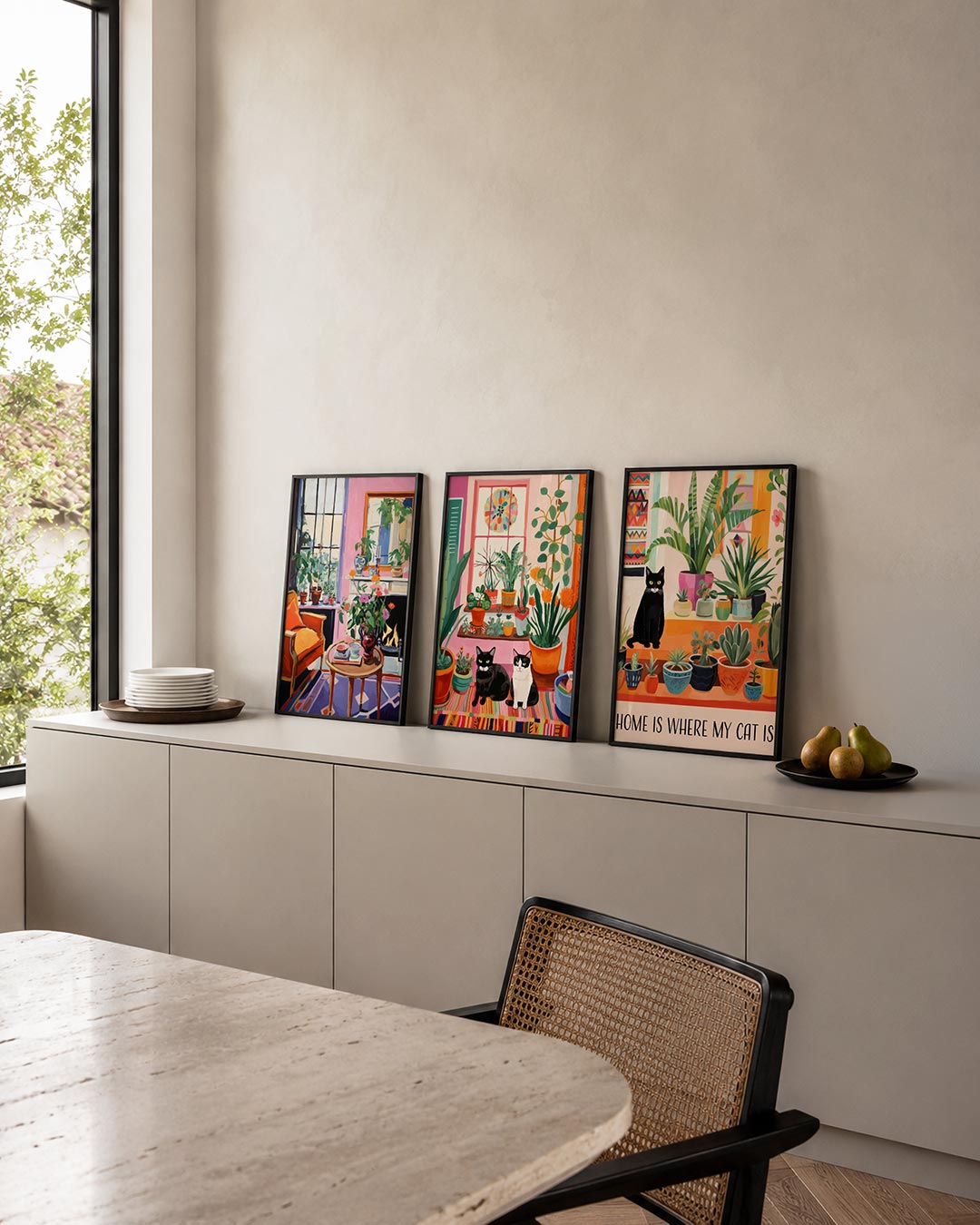 Kleurrijke interieurhoek Posterset