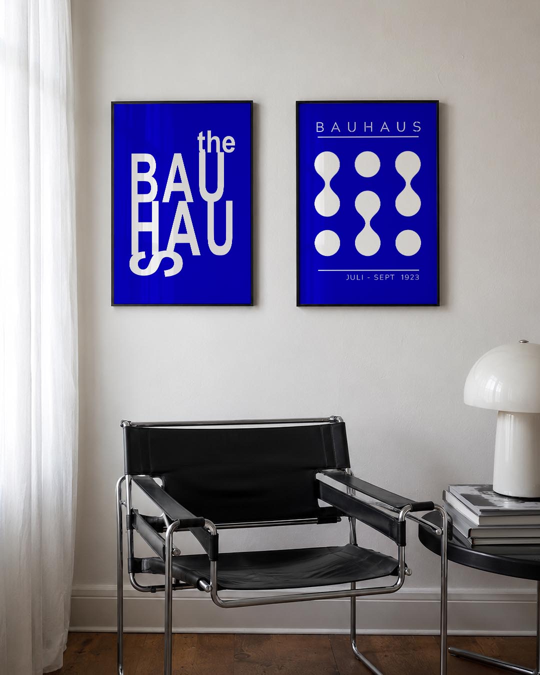 Typografisch blauw Posterset
