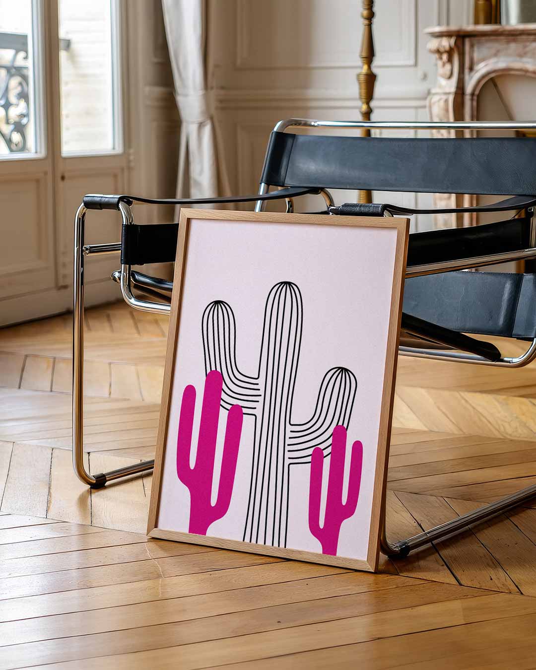 Felgekleurde Cactus Illustratie Poster-WallArtistic