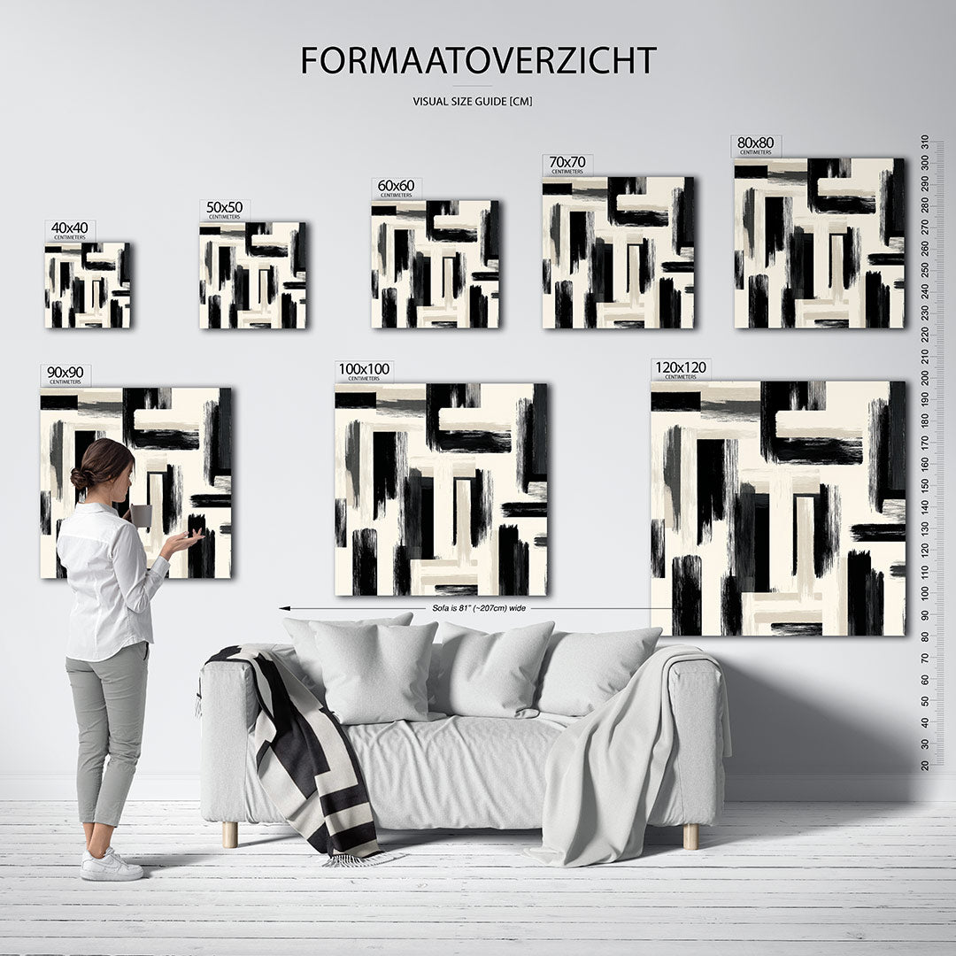 Geometrische penseelstreken Kunstwerk