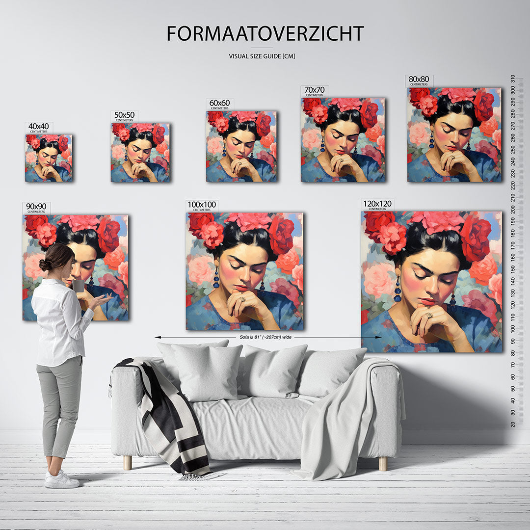 Dromerige bloemenportret Kunstwerk