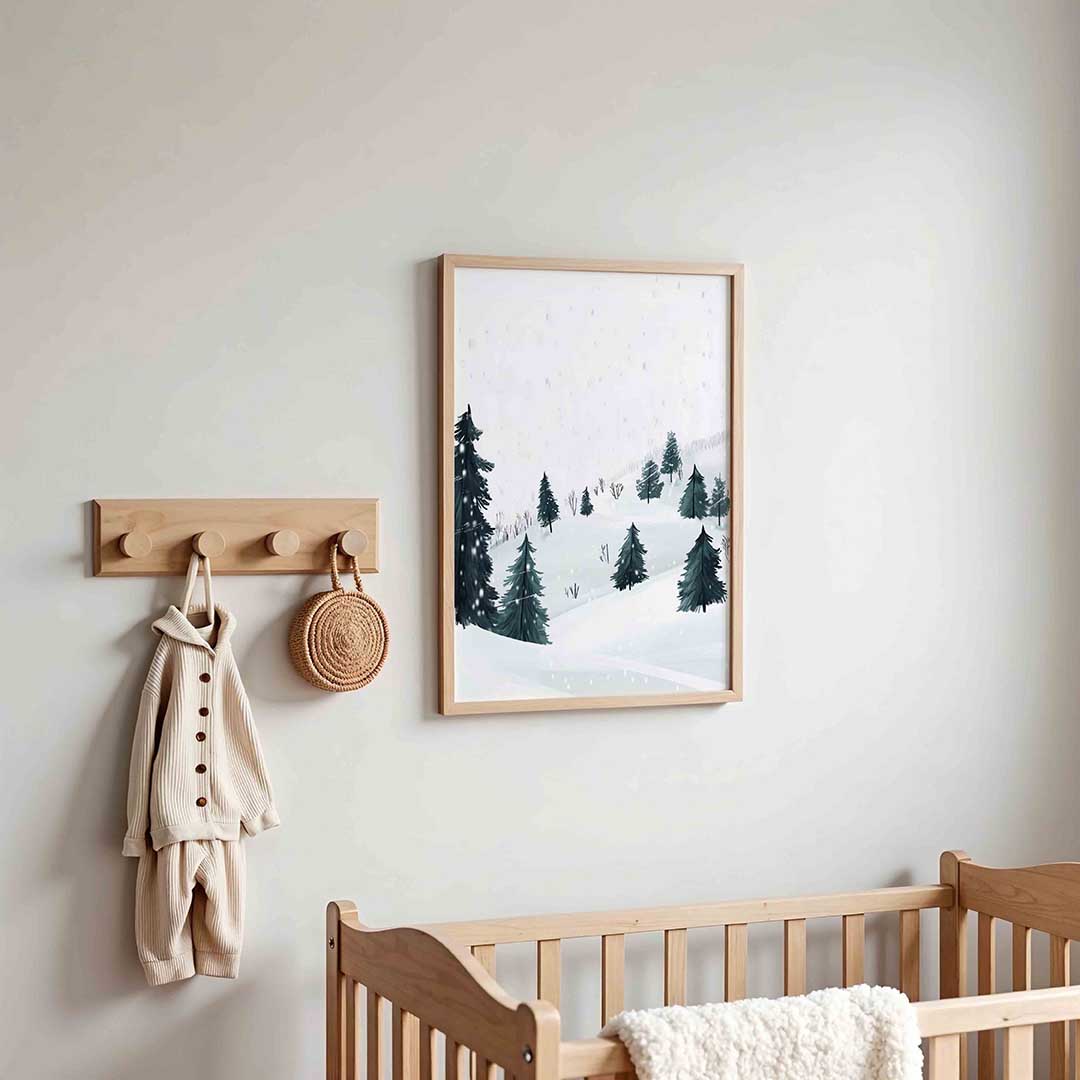 Sneeuwlandschap met bomen Poster