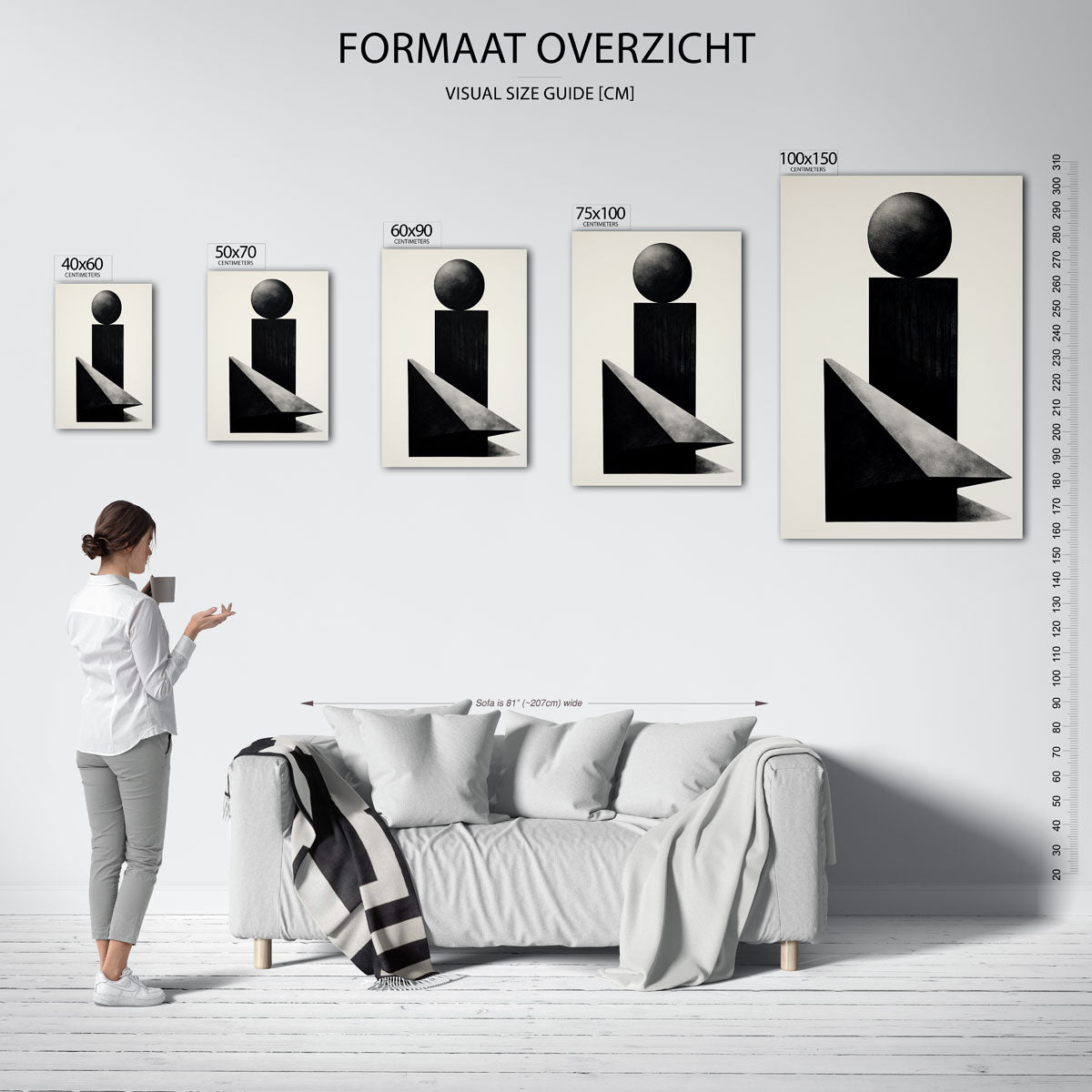 Geometrische vormen compositie Kunstwerk