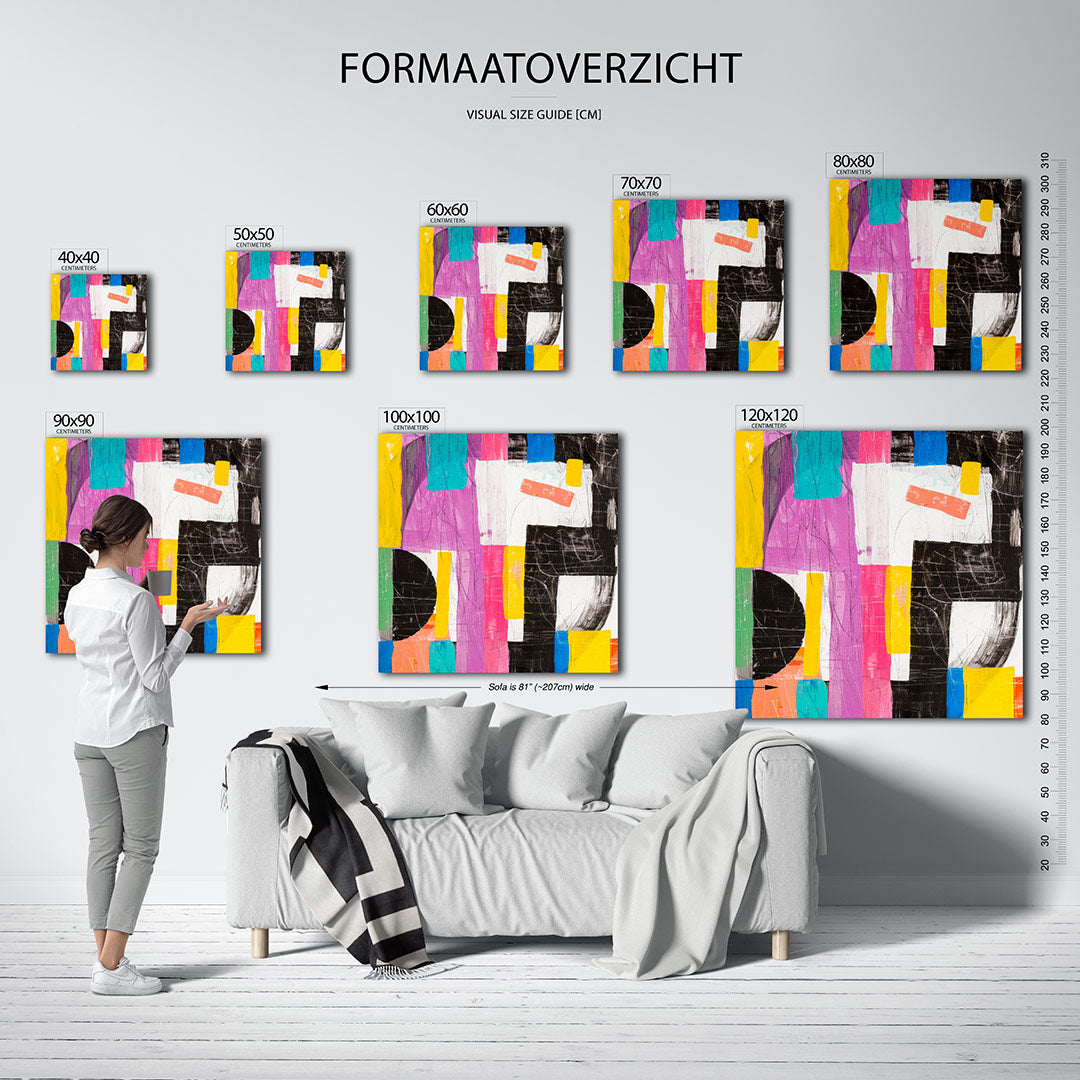 Kleurrijke geometrie Kunstwerk