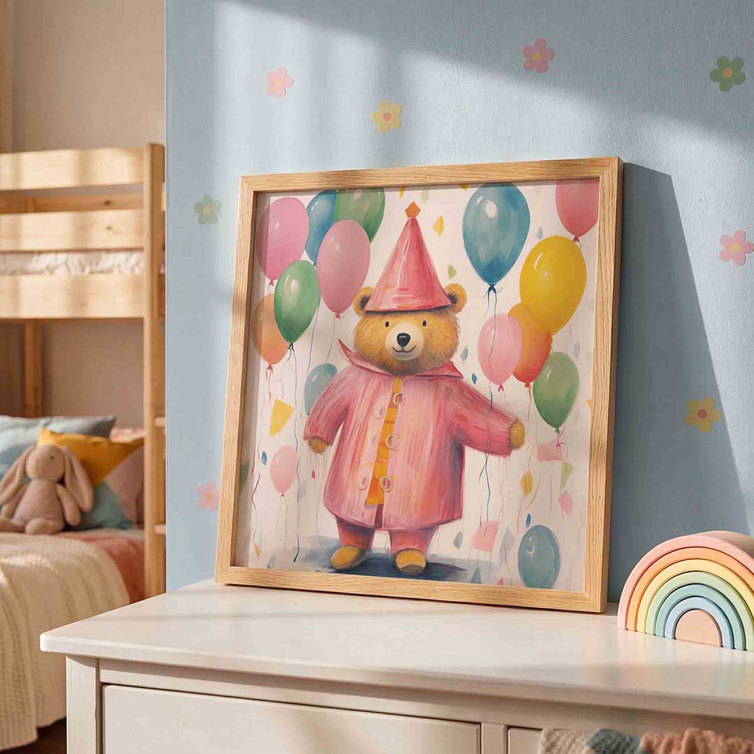 Berenfeest met ballonnen Poster