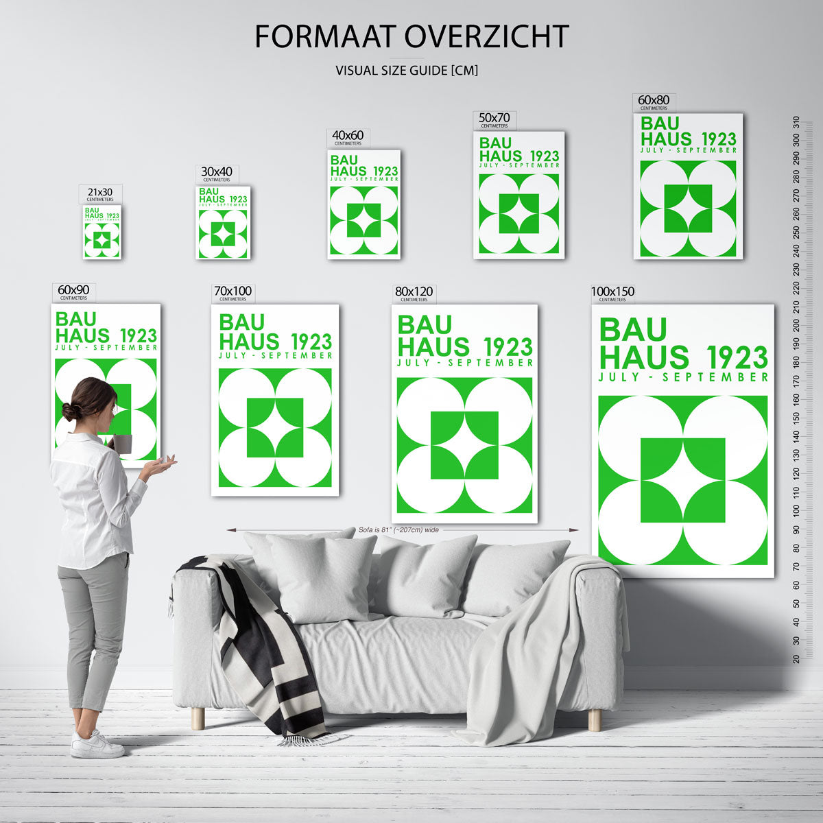Groene cirkelpatronen Poster