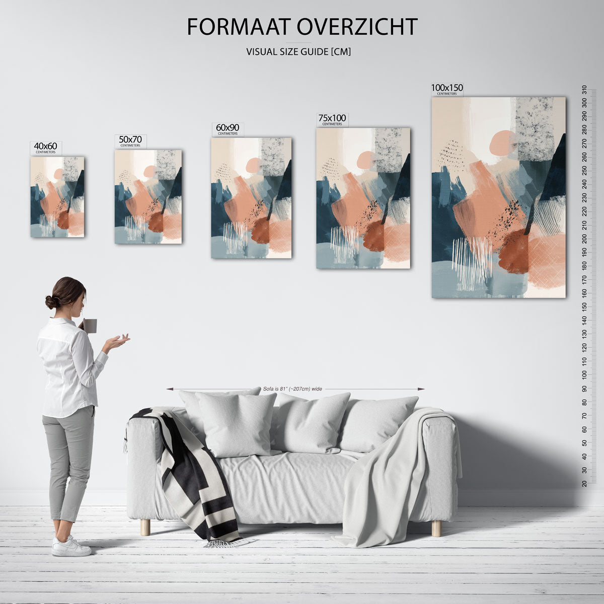 Dynamische kleurvlakken Kunstwerk