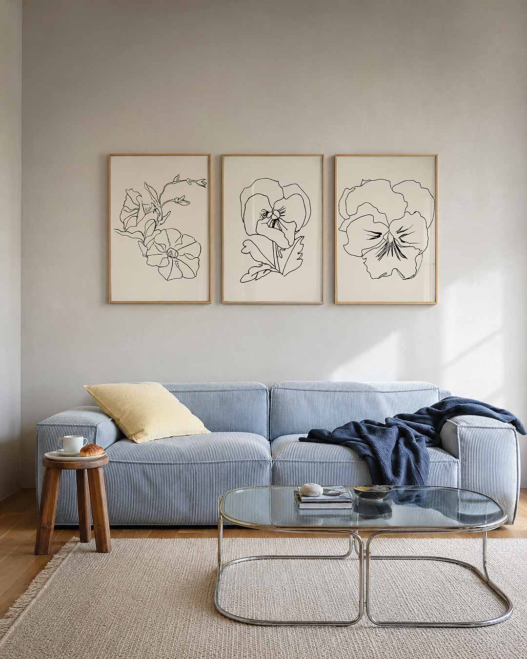 Lijnenspel bloemen Posterset