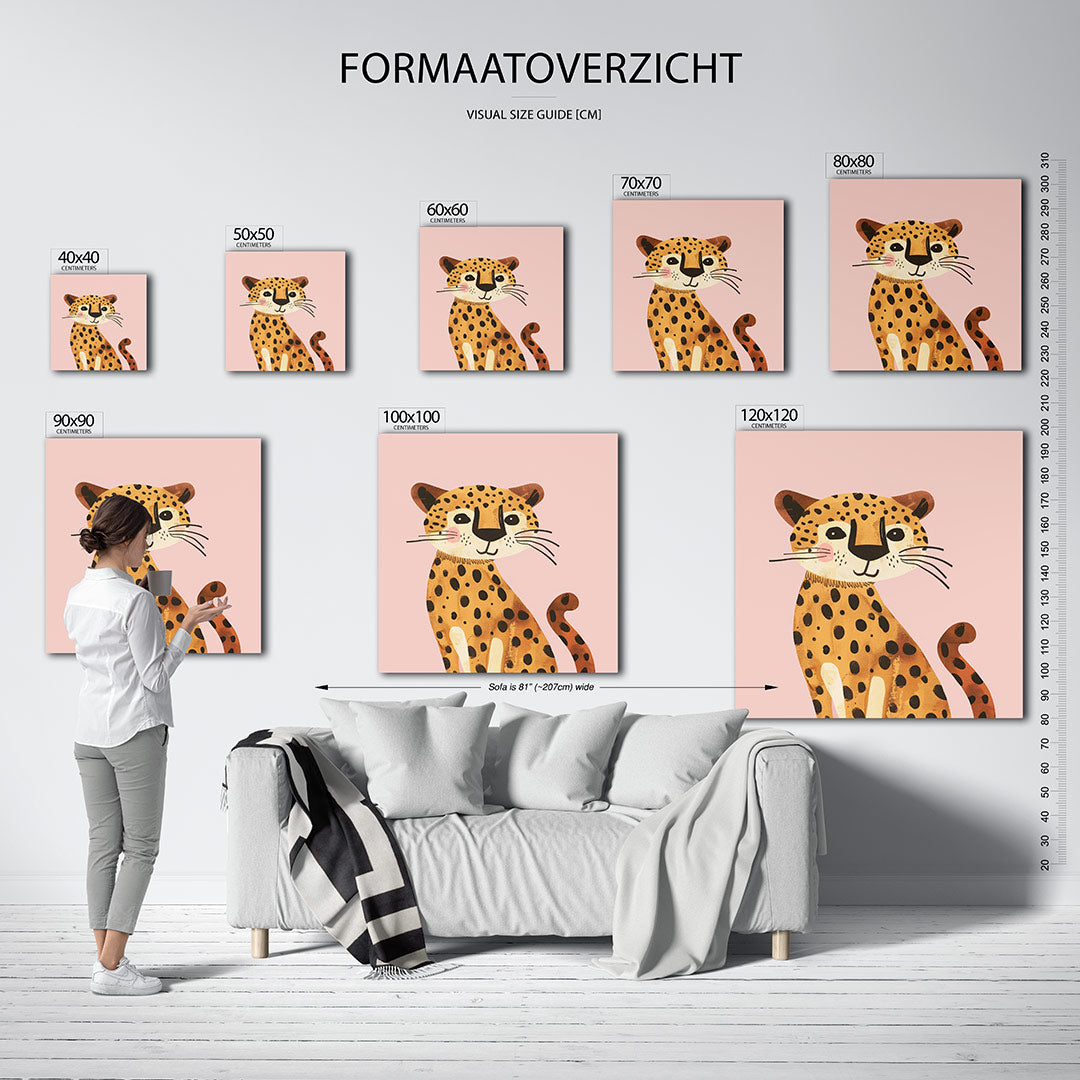 Vrolijke luipaard illustratie Kunstwerk