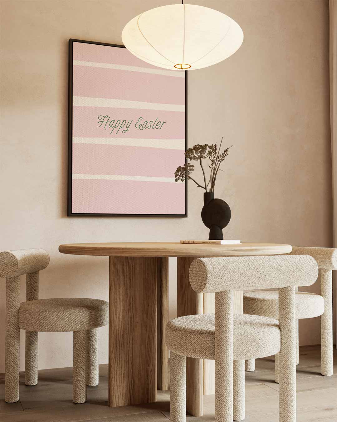 Vrolijke Paasgroet Stripes Kunstwerk-canvas-dibond-plexiglas-wanddecoratie-WallArtistic