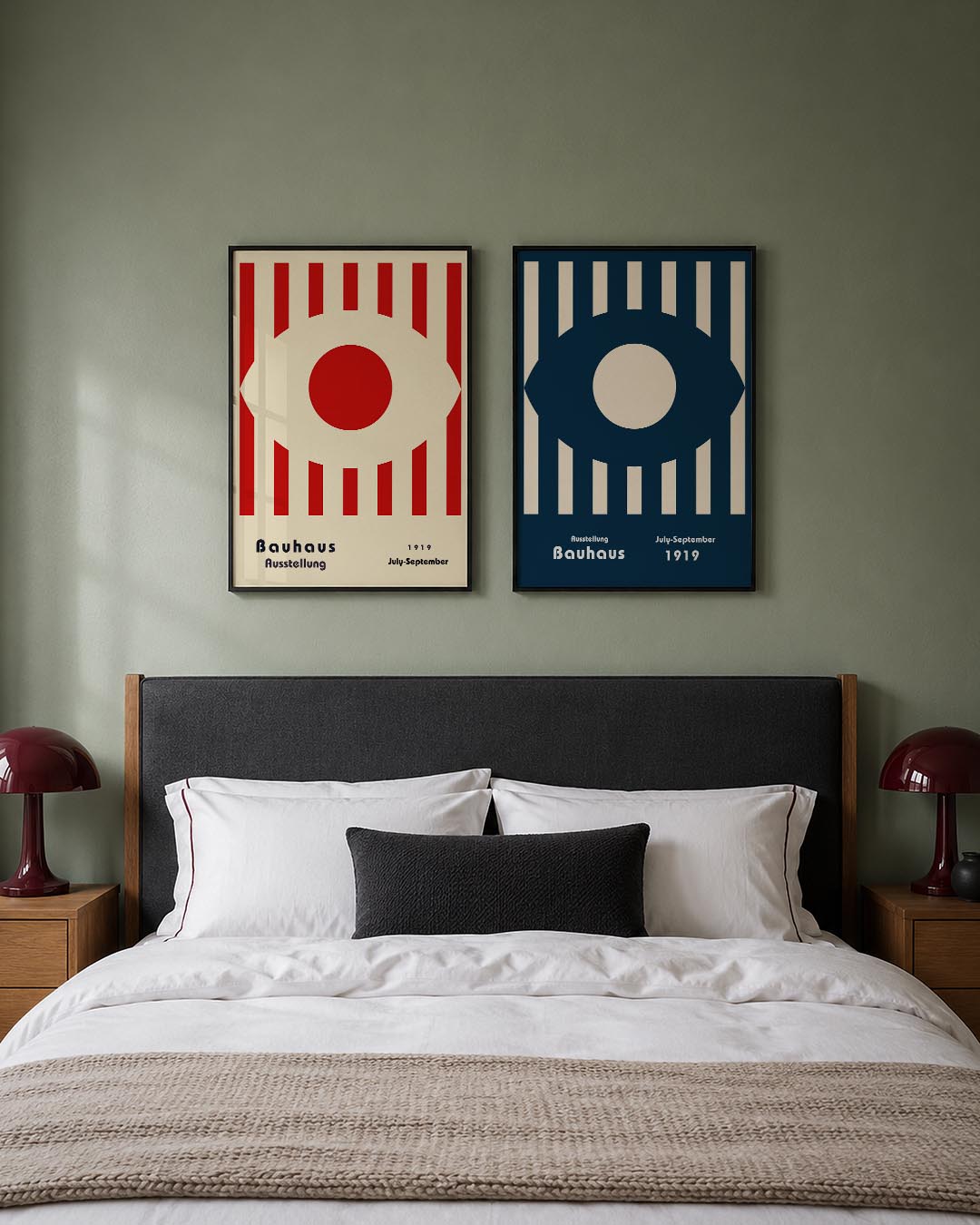Rode cirkel en strepen Posterset
