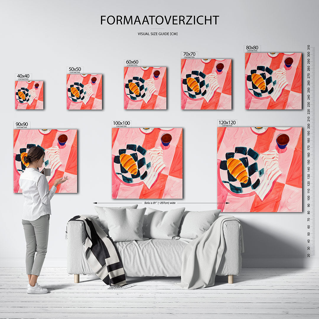 Vrolijk ontbijt tafereel Kunstwerk
