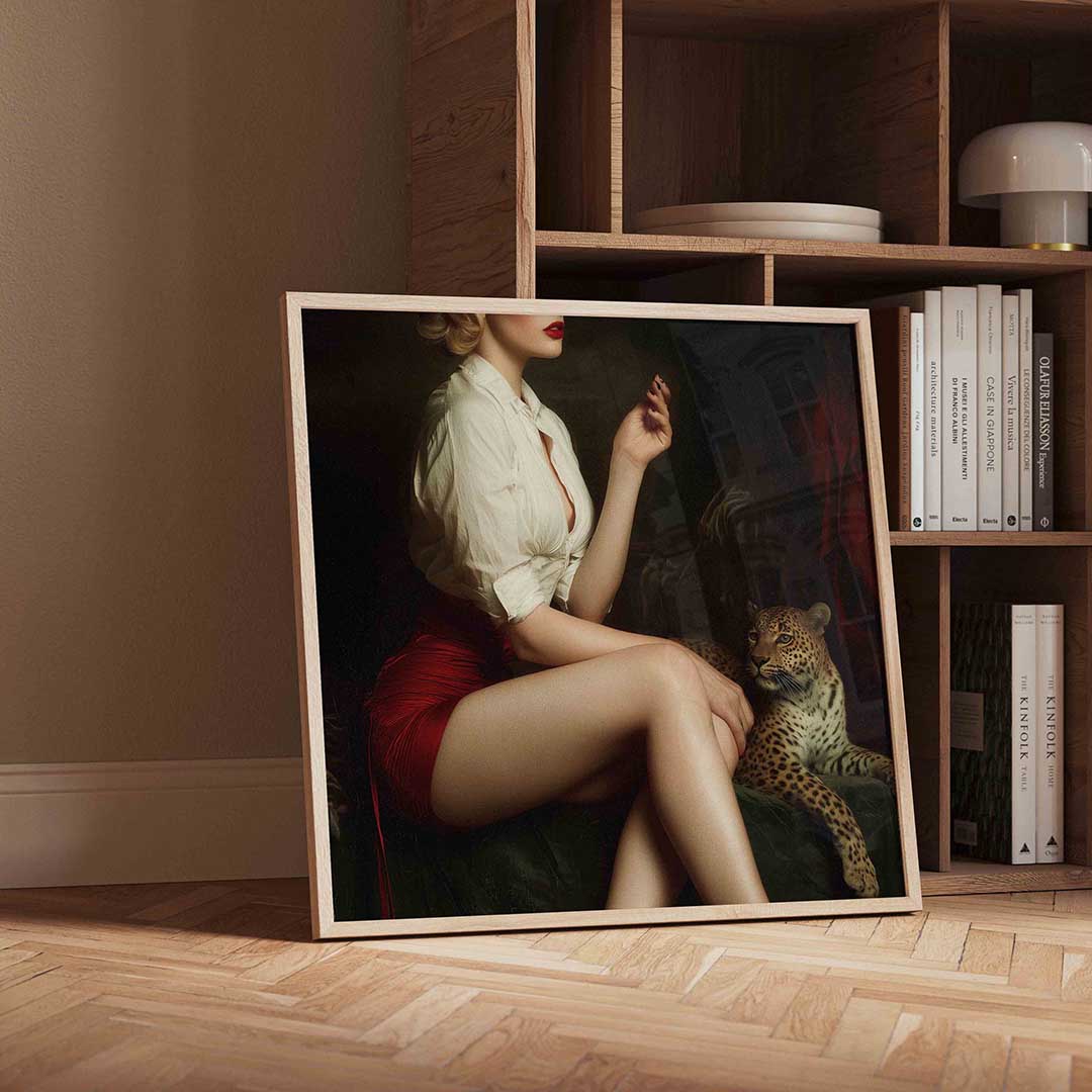Vrouw met luipaard Poster
