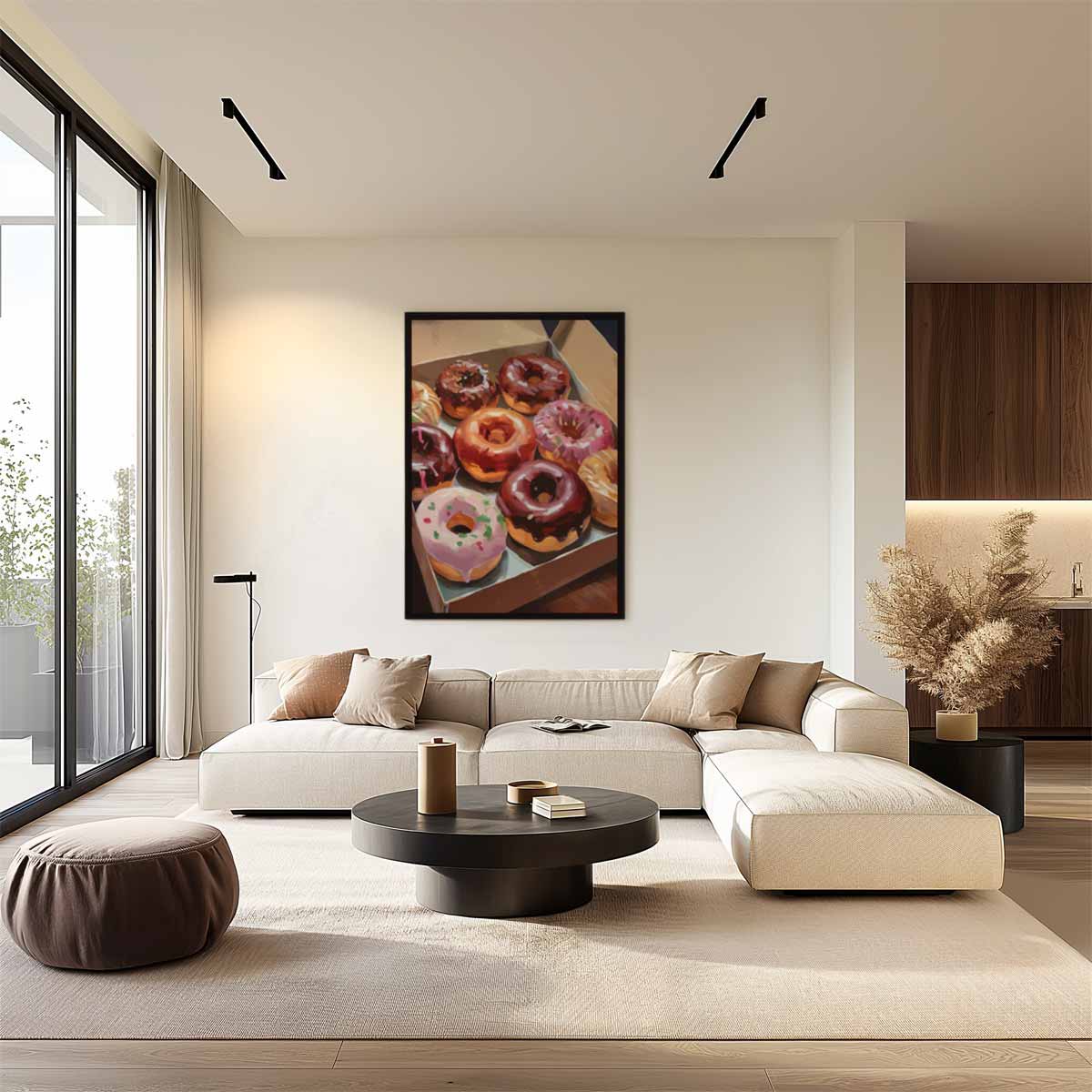 Kleurrijke Donutbox Kunstwerk-canvas-dibond-plexiglas-wanddecoratie-WallArtistic