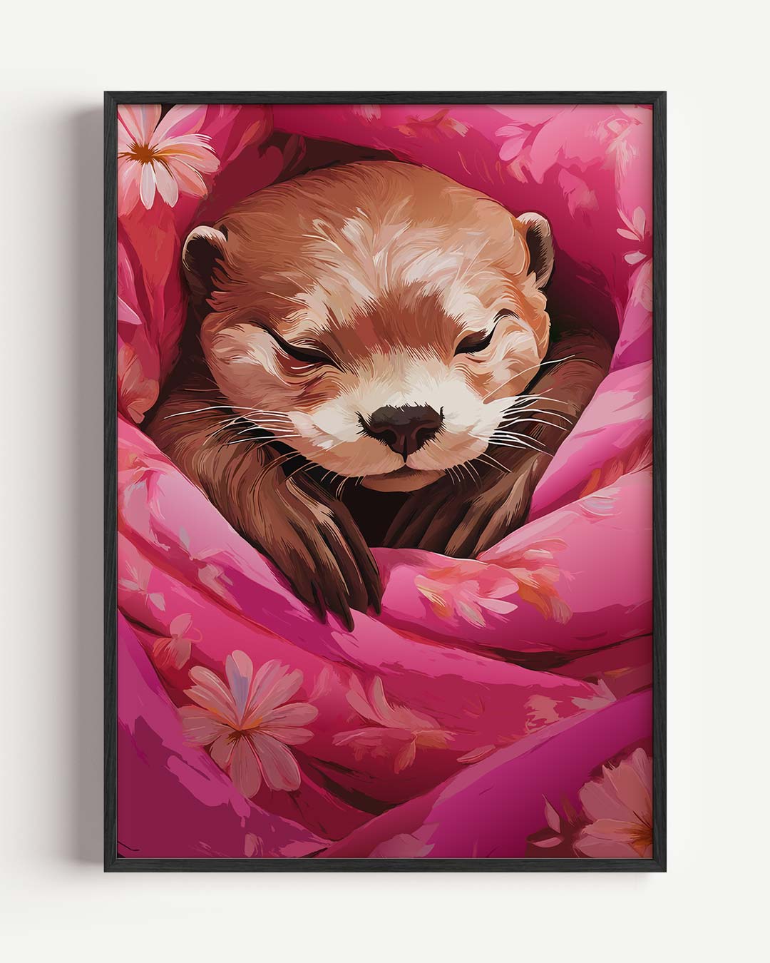 Schattige Onder-dekbed Otter Poster-WallArtistic