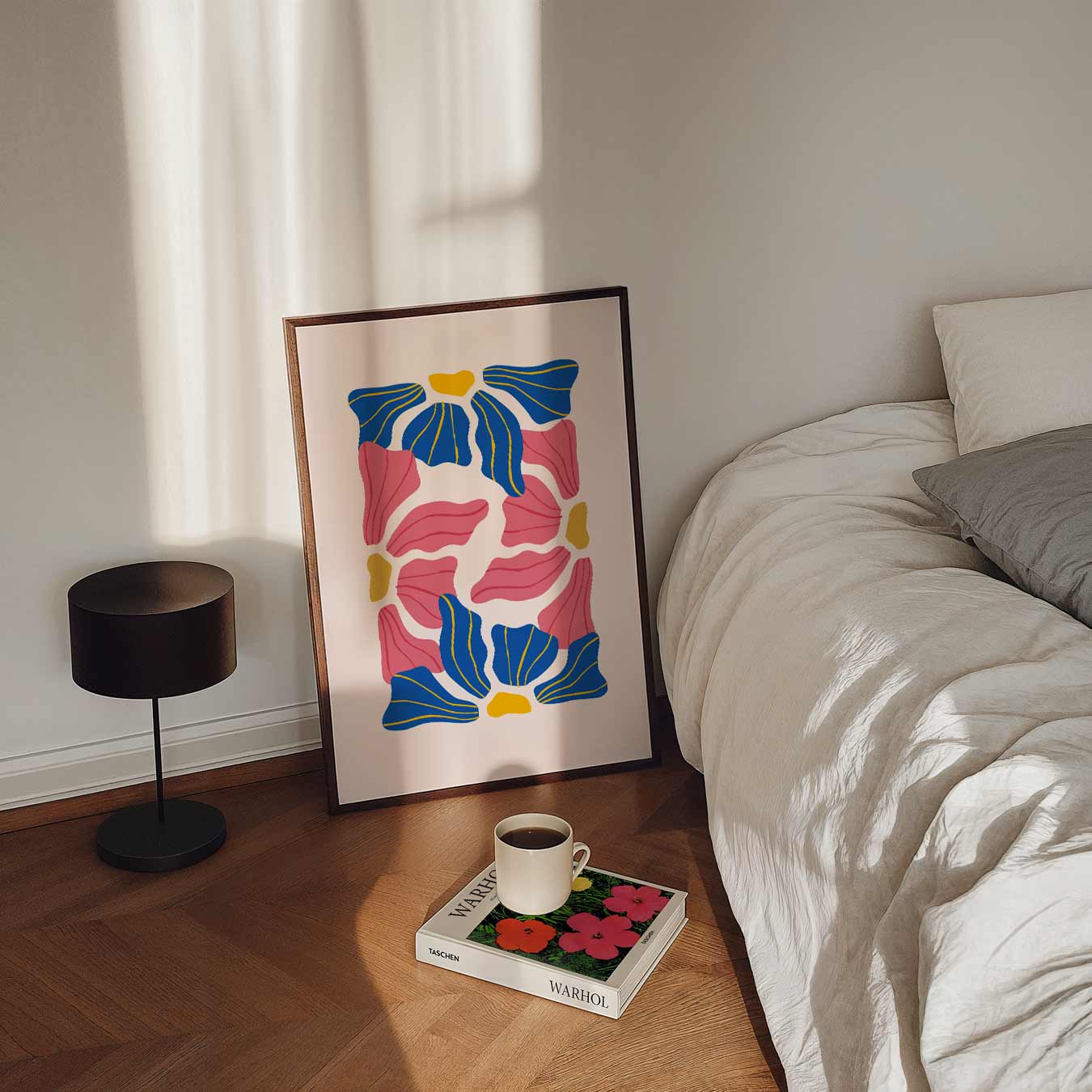 Vrolijke Bloemenabstractie Poster-WallArtistic