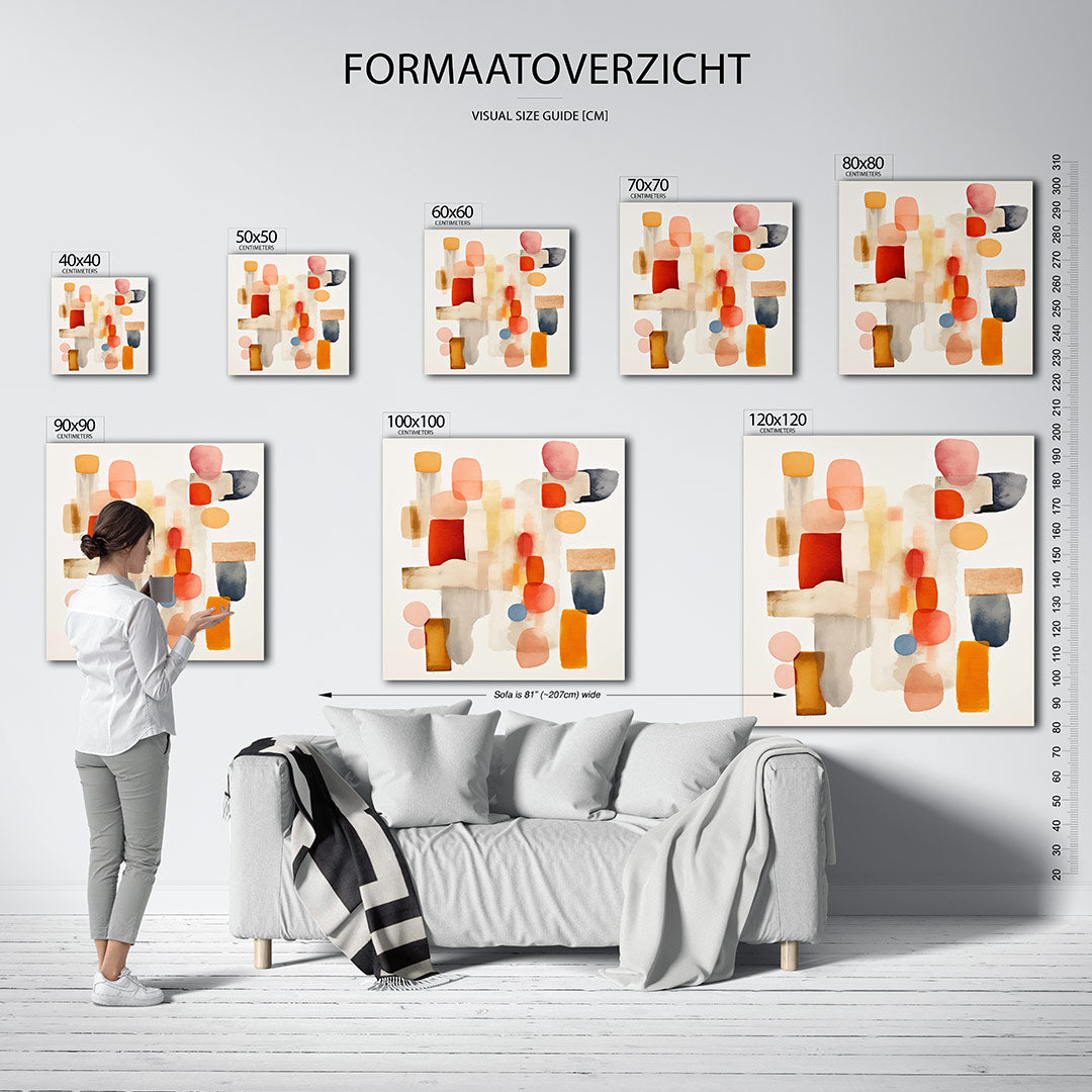 Vormenspel in kleur Kunstwerk