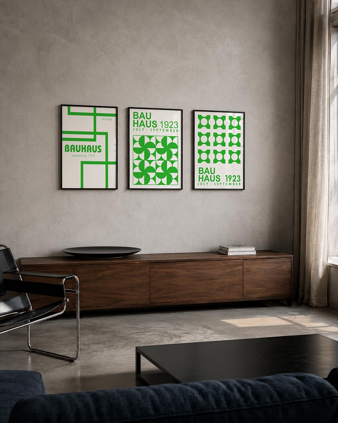 Groene lijnenspel Posterset