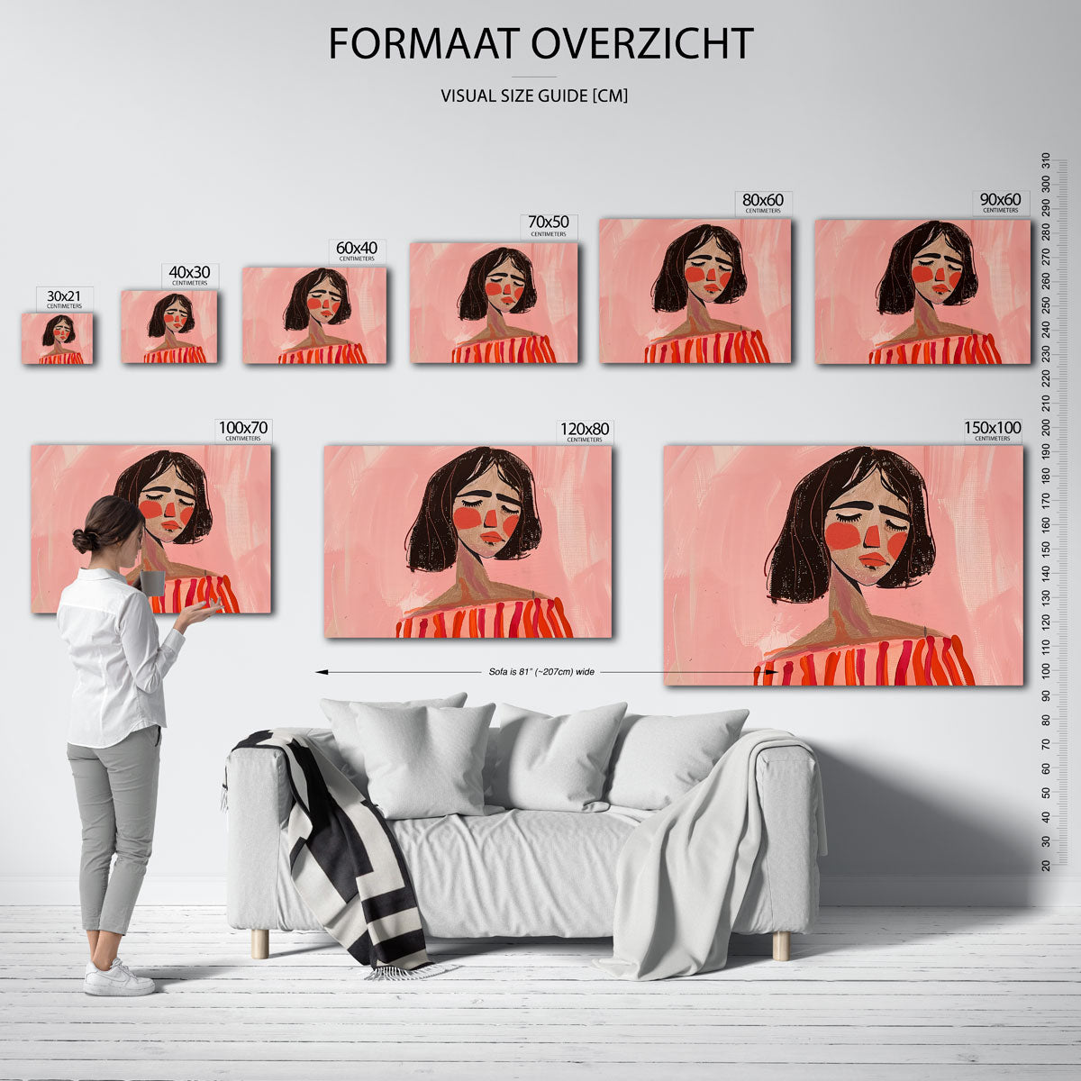 Vrouw met gesloten ogen Poster