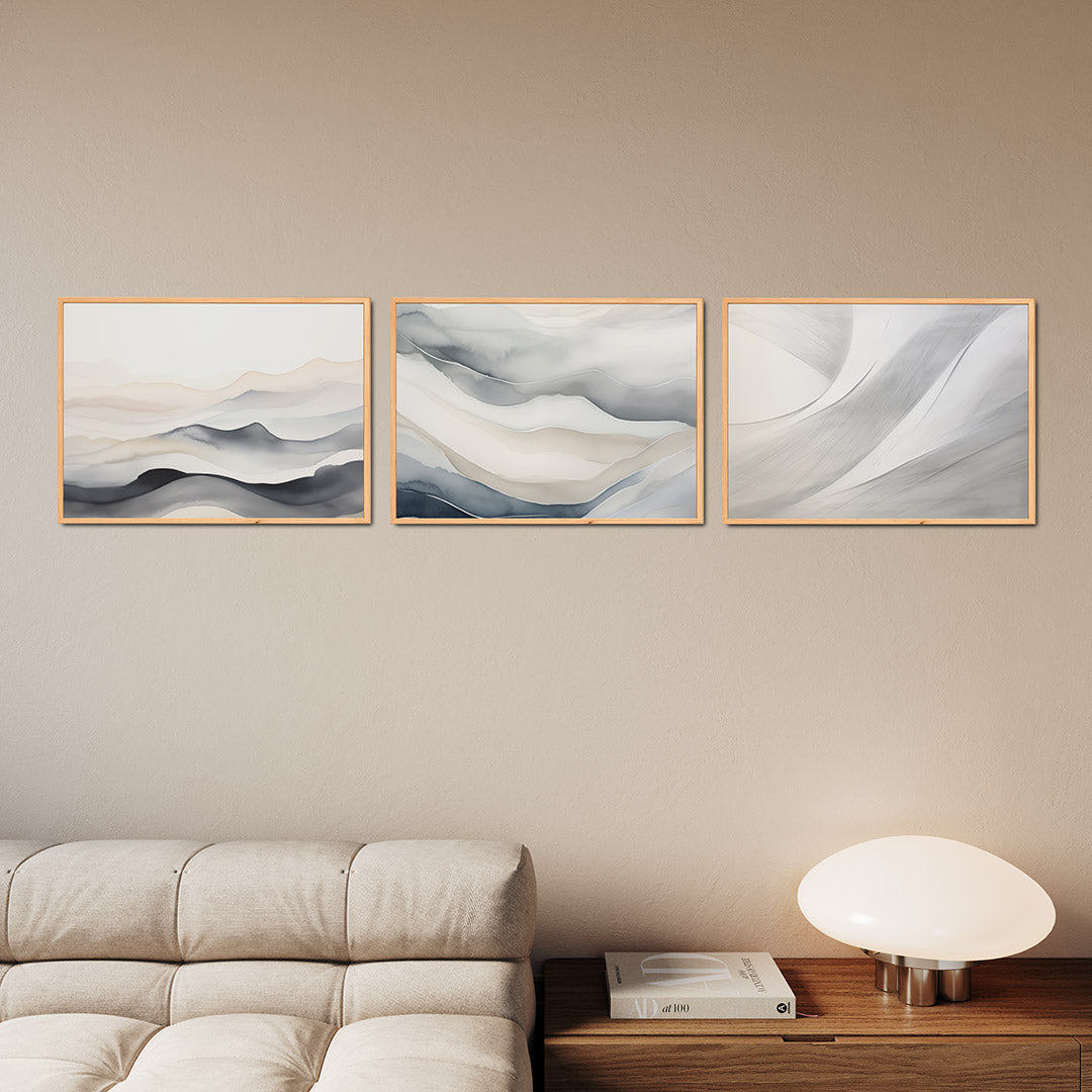 Zachte lijnengolven Posterset