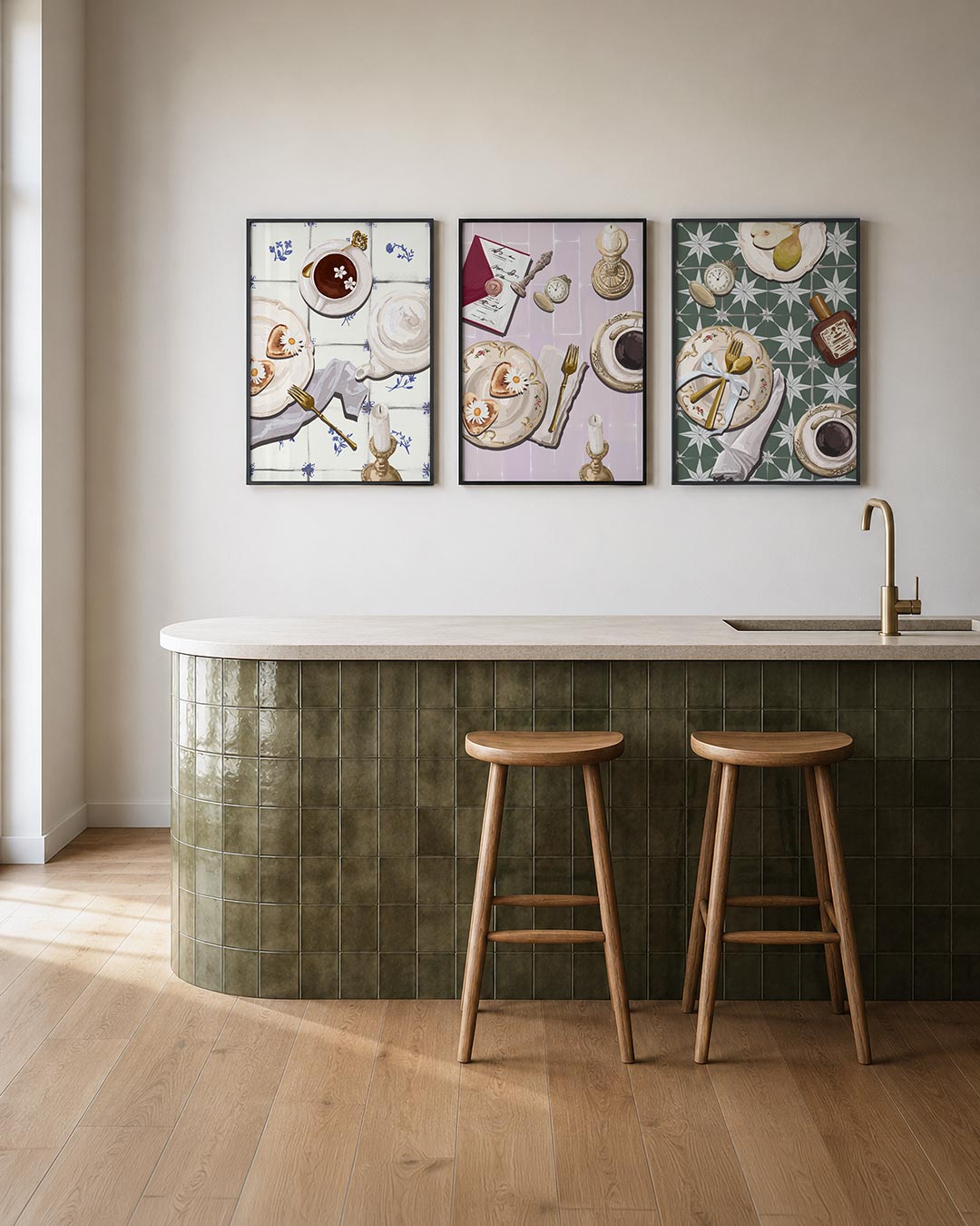 Thee en gebak Posterset