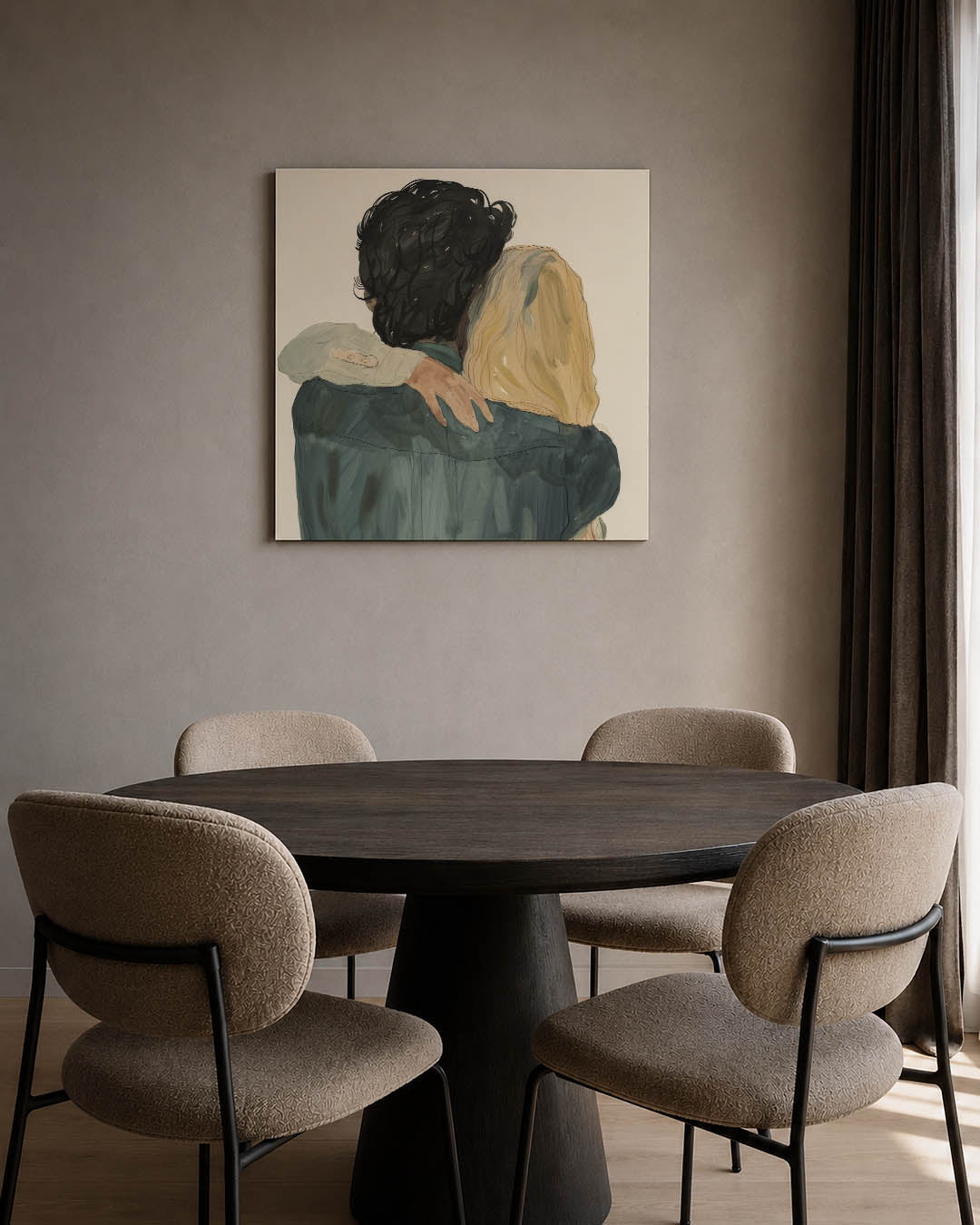 Intieme omhelzing Kunstwerk
