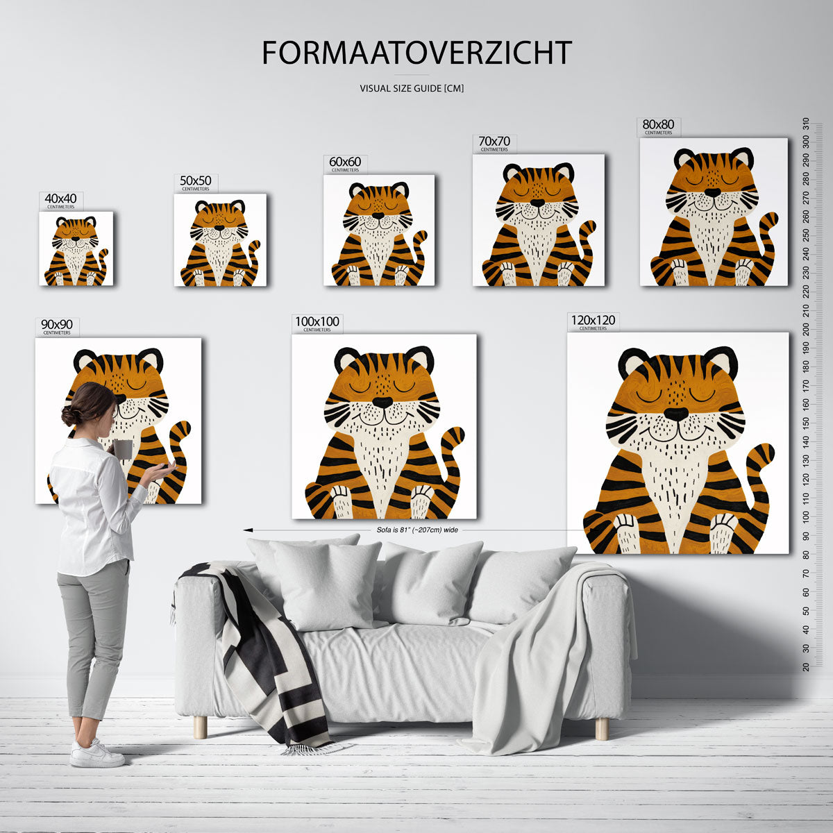 Tijger met gesloten ogen Poster