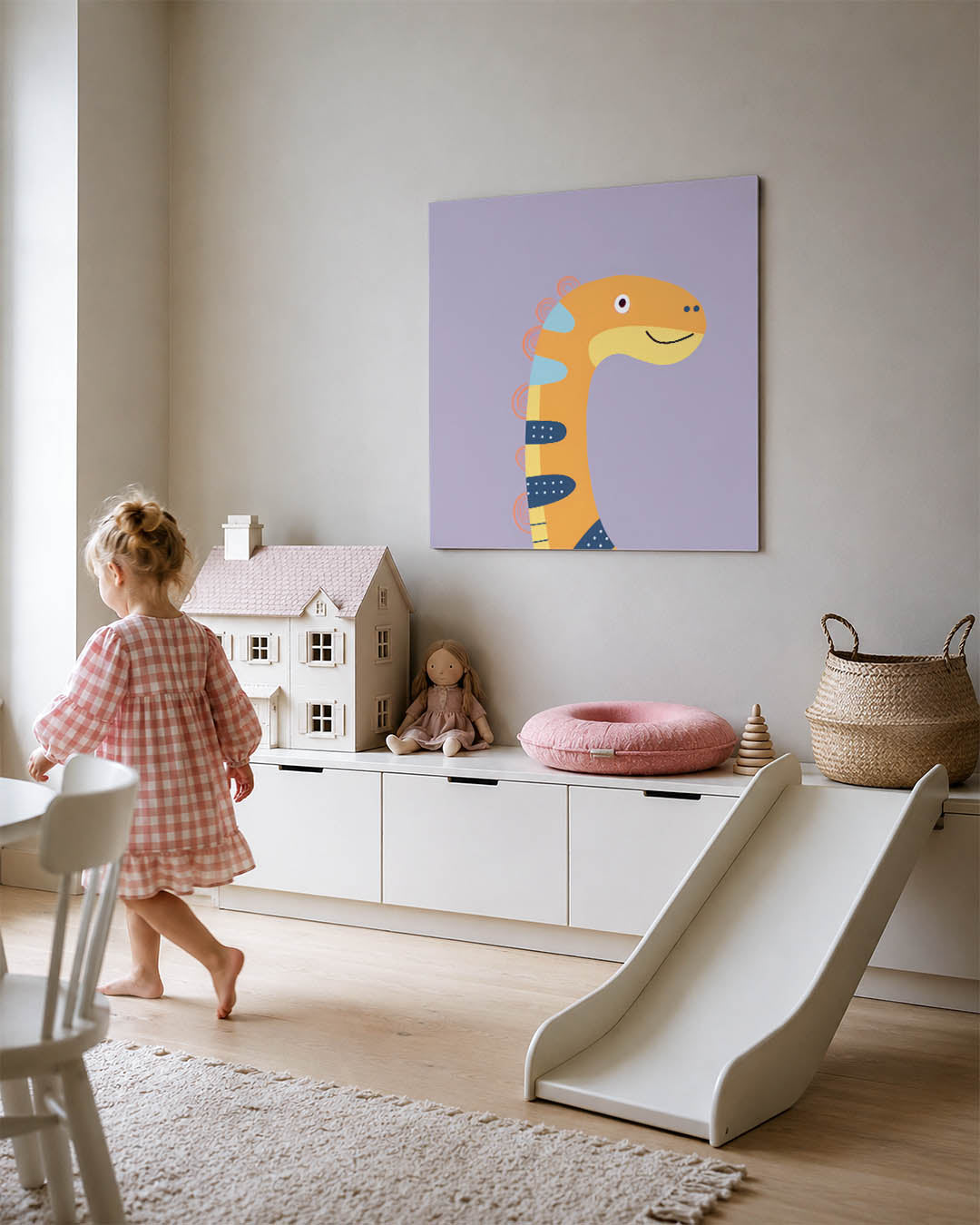 Speelse dinosaurus illustratie Kunstwerk