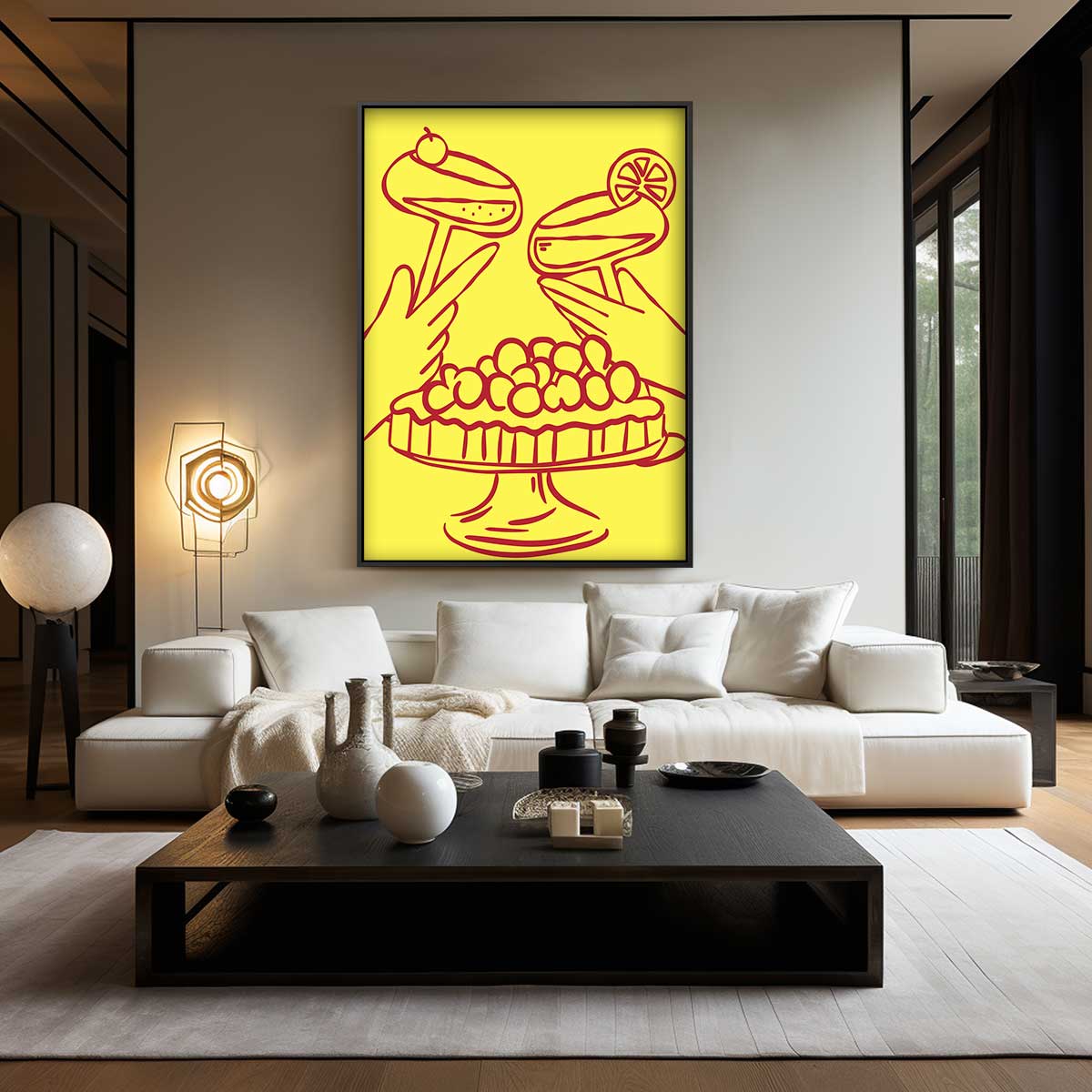 Feestelijke Toast en Taart Kunstwerk-canvas-dibond-plexiglas-wanddecoratie-WallArtistic