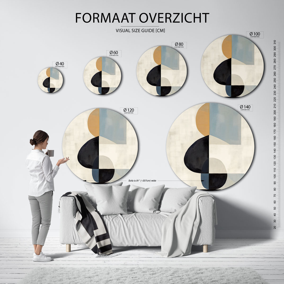 Geometrische vormen Muurcirkel