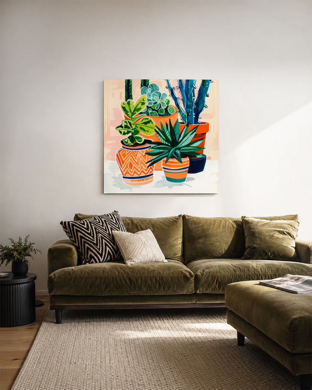Levendige plantencompositie Kunstwerk