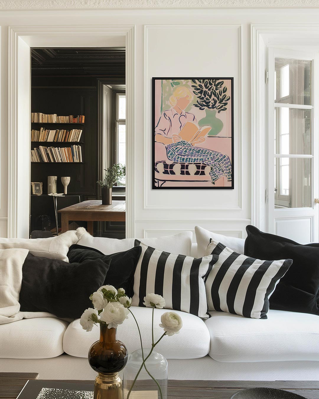 Vrouw met boek Kunstwerk