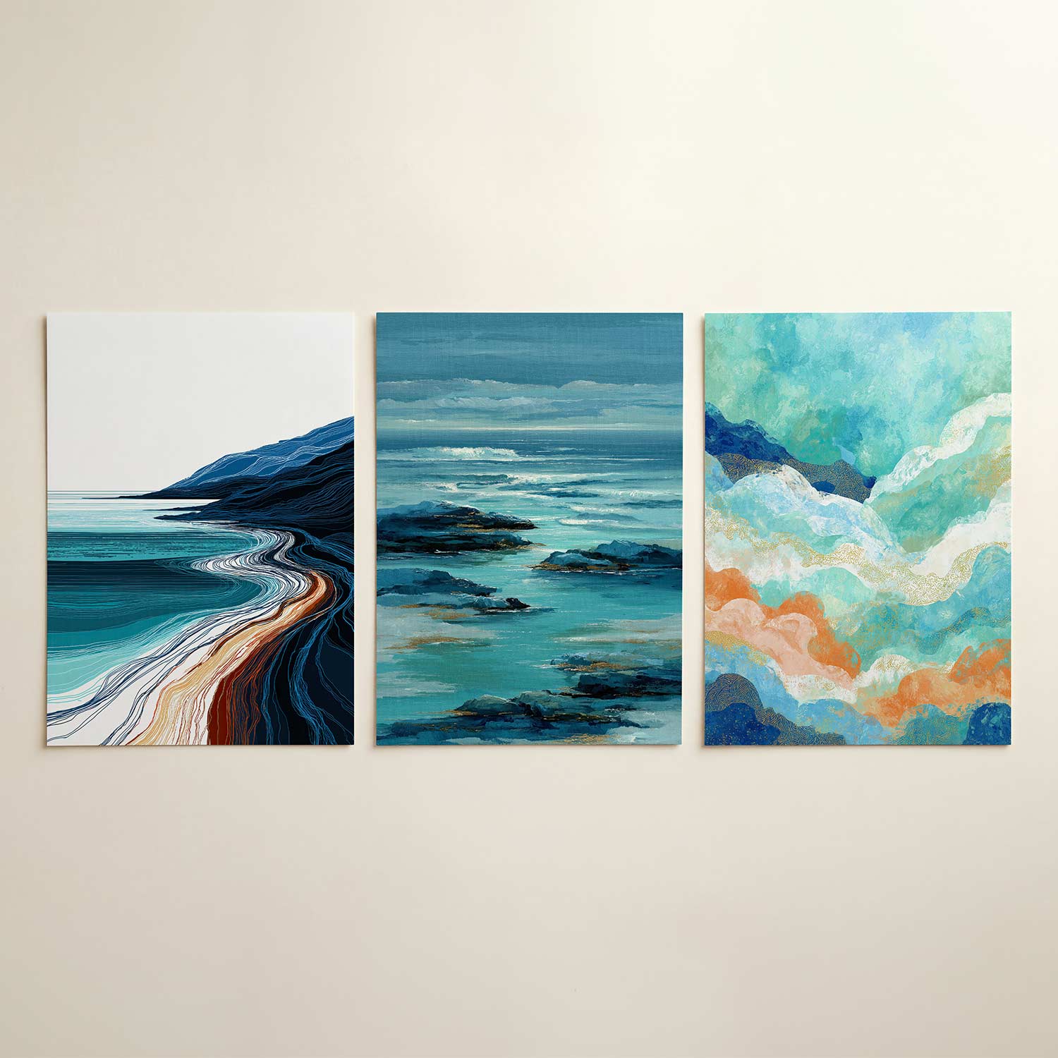 Golvend lijnenspel Posterset