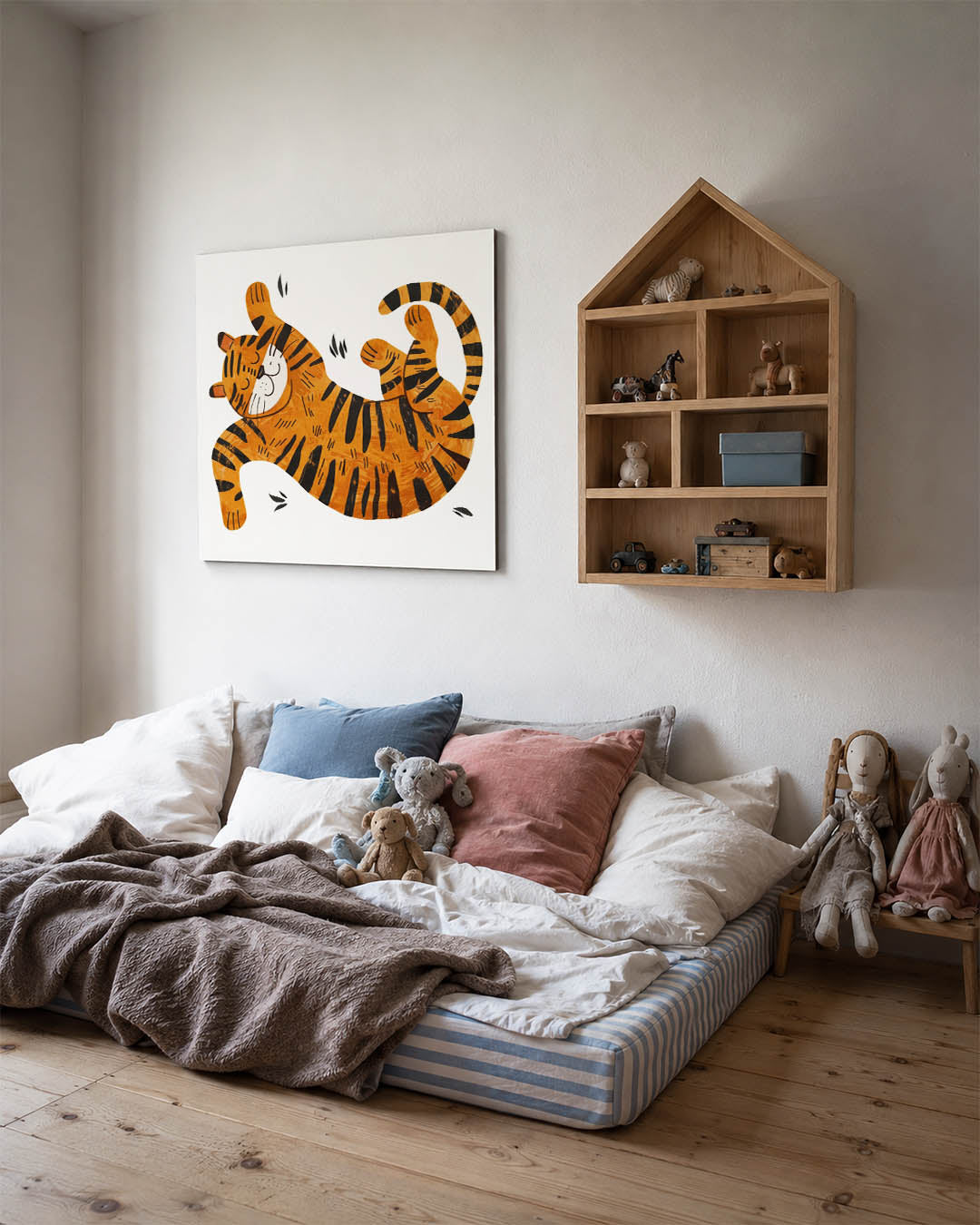 Speelse tijger illustratie Kunstwerk