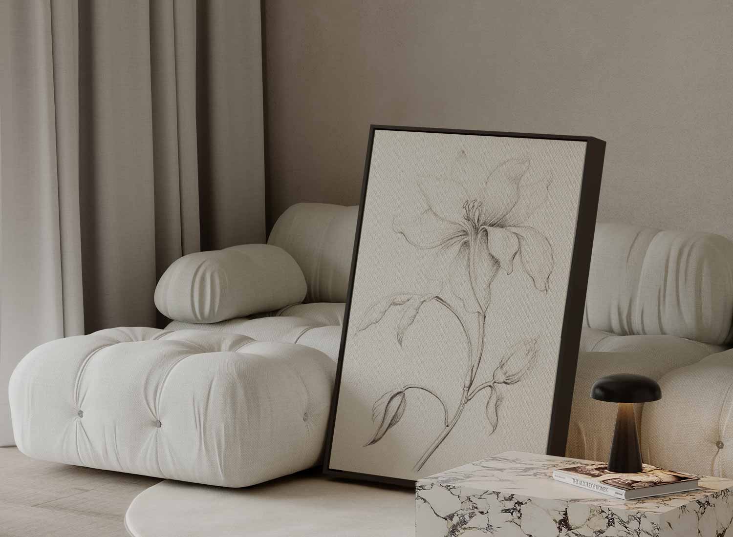 Subtiele Bloemenpracht Kunstwerk-canvas-dibond-plexiglas-wanddecoratie-WallArtistic