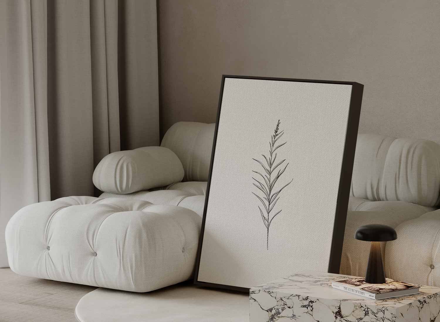 Minimalistisch Botanisch Kunstwerk-canvas-dibond-plexiglas-wanddecoratie-WallArtistic