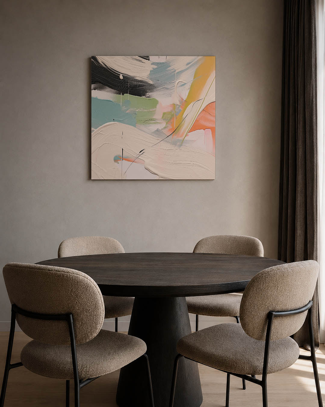 Dynamische kleurencompositie Kunstwerk