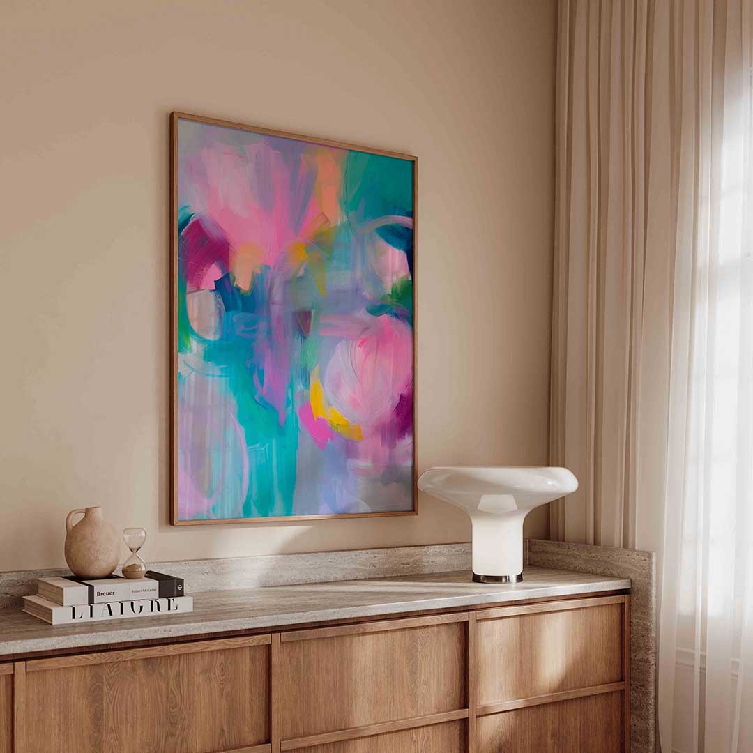 Abstracte kleurenexplosie Poster