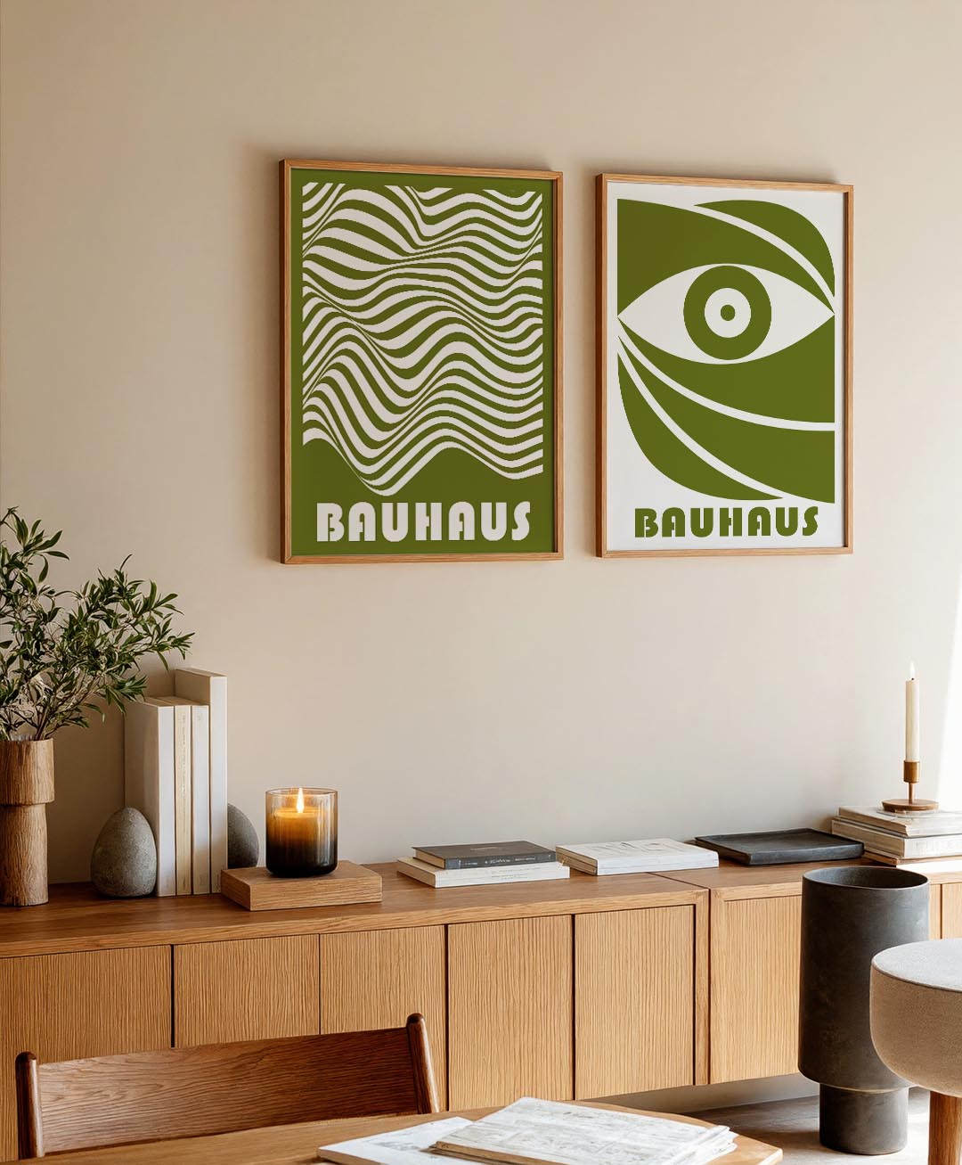 Golvend lijnenspel Posterset