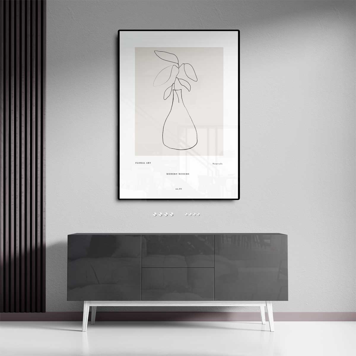 Minimalistische Botanische Vaastekening Kunstwerk-canvas-dibond-plexiglas-wanddecoratie-WallArtistic