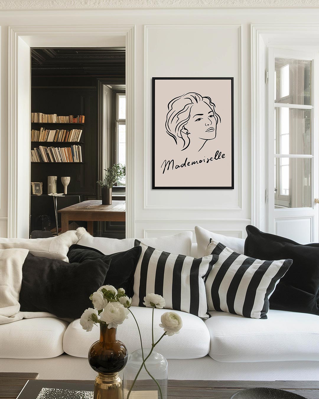 Elegante lijntekening Kunstwerk