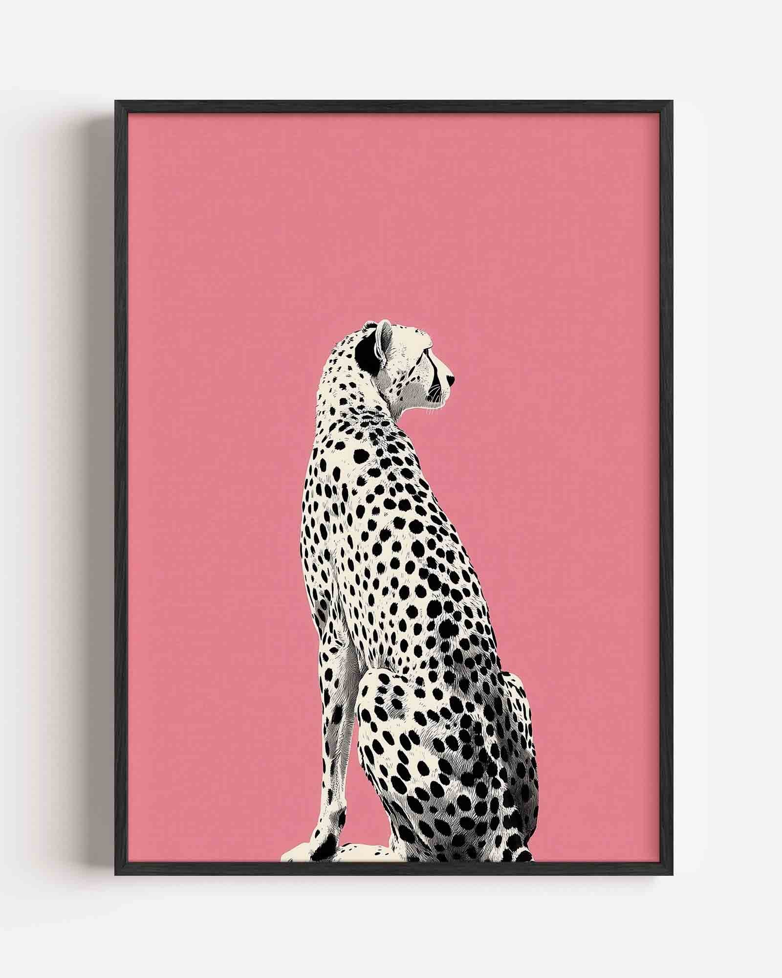 Zittende cheetah Poster
