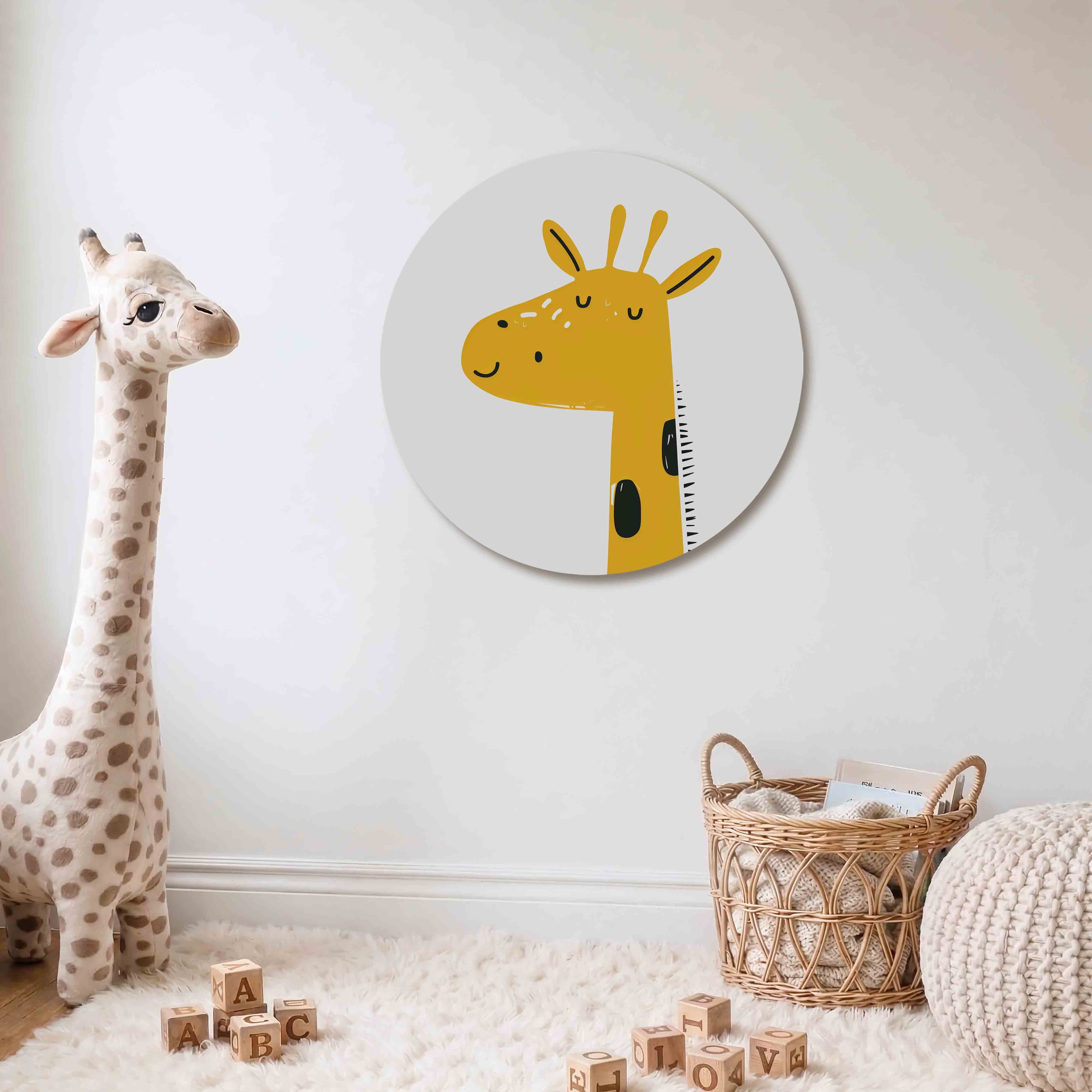 Giraffe illustratie Muurcirkel