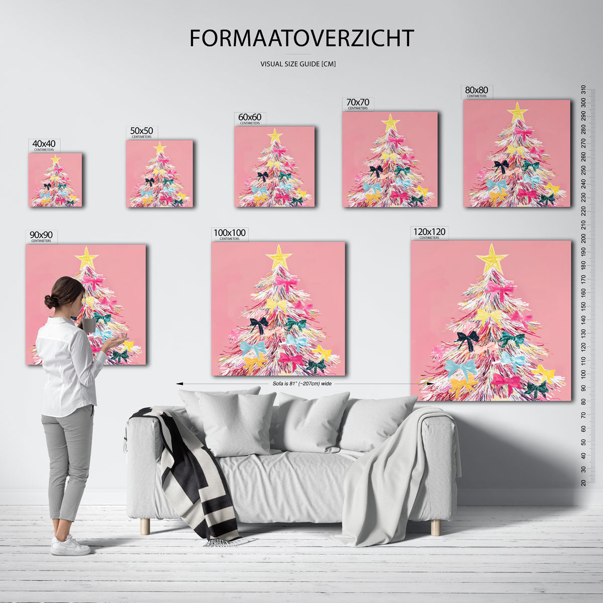 Kerstboom met strikken Poster